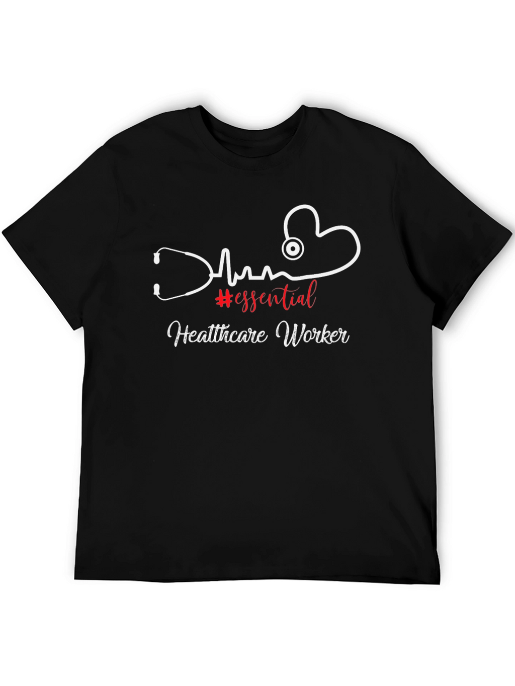 Essential Healthcare Worker Black Graphic T-Shirt
