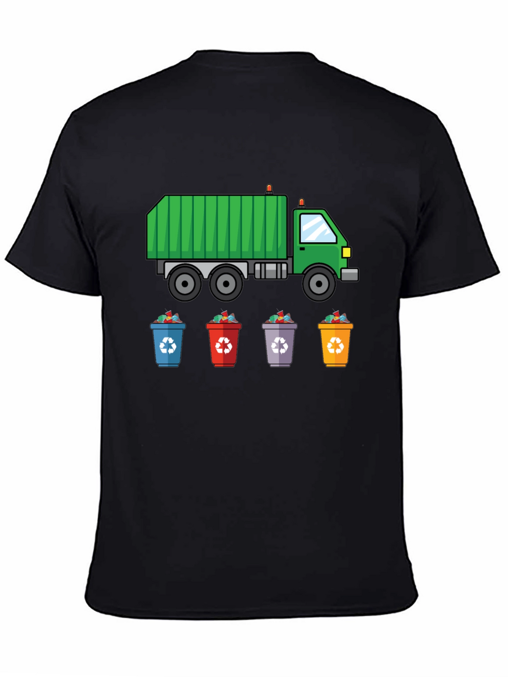 Garbage Truck & Recycling Bins Graphic T-Shirt