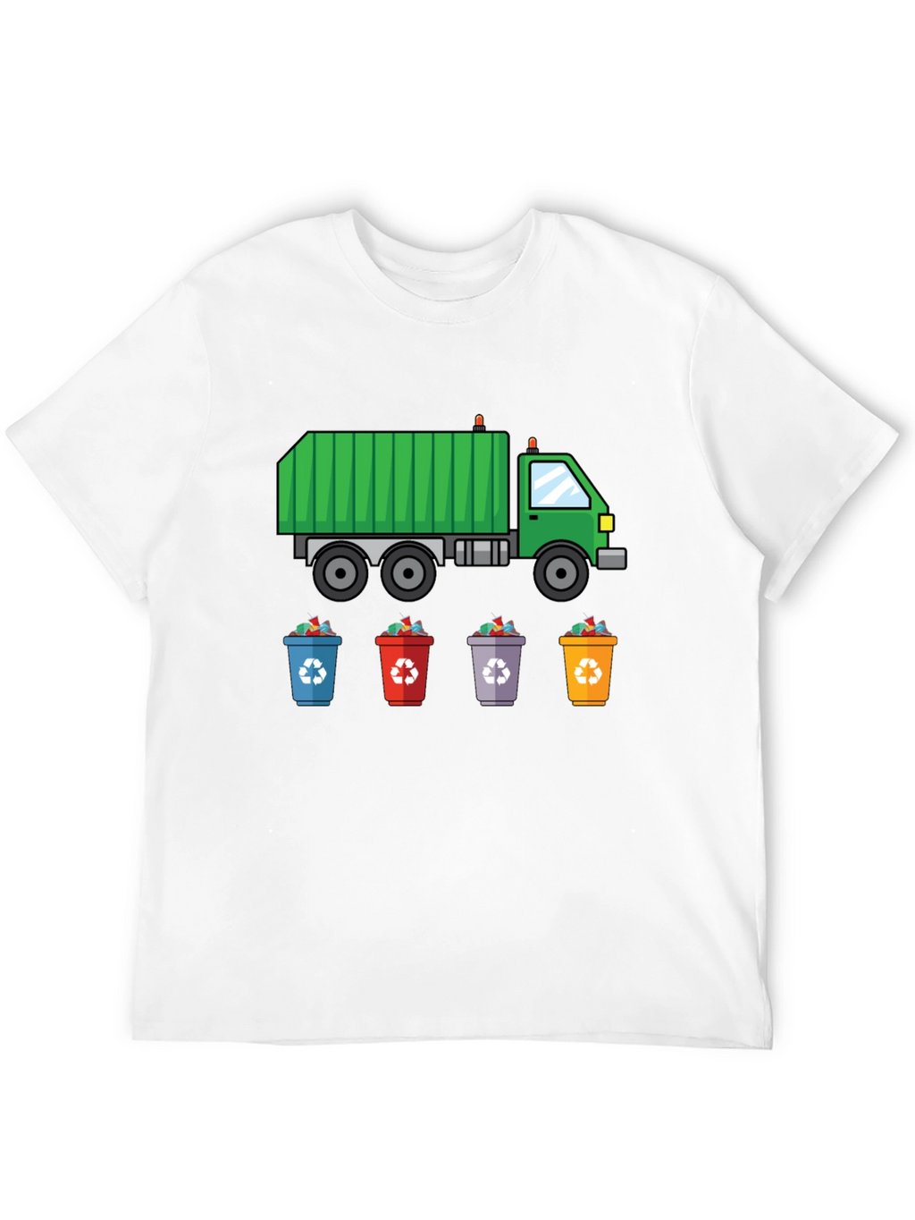 Garbage Truck & Recycling Bins Graphic T-Shirt