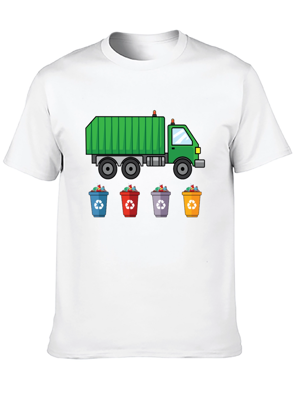 Garbage Truck & Recycling Bins Graphic T-Shirt