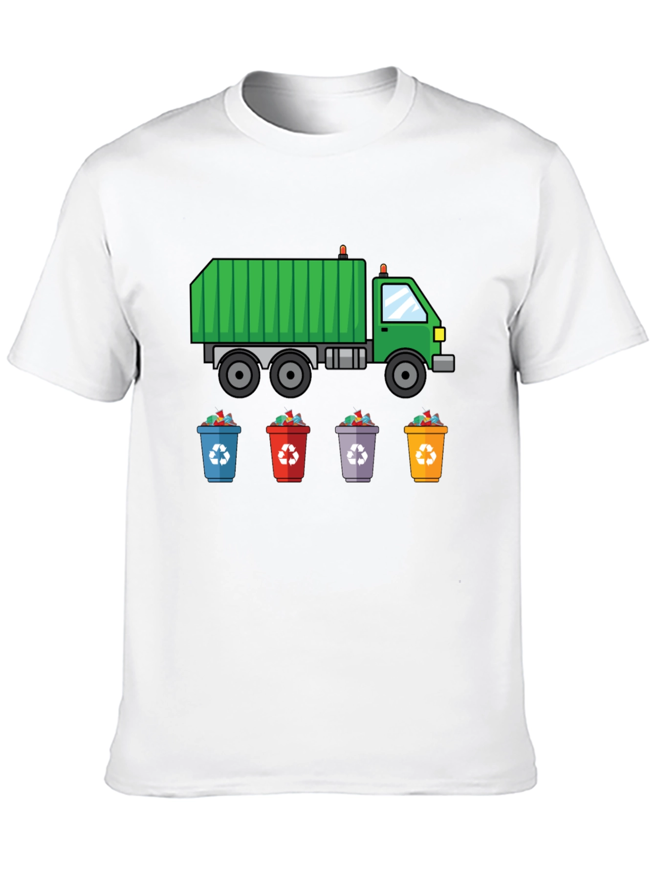Garbage Truck & Recycling Bins Graphic T-Shirt