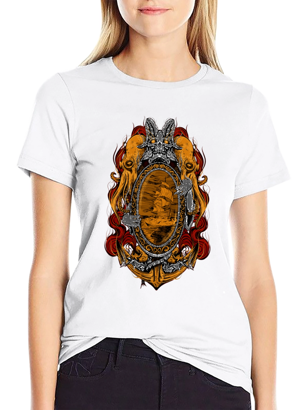 Nautical Octopus Mirror Graphic Tee