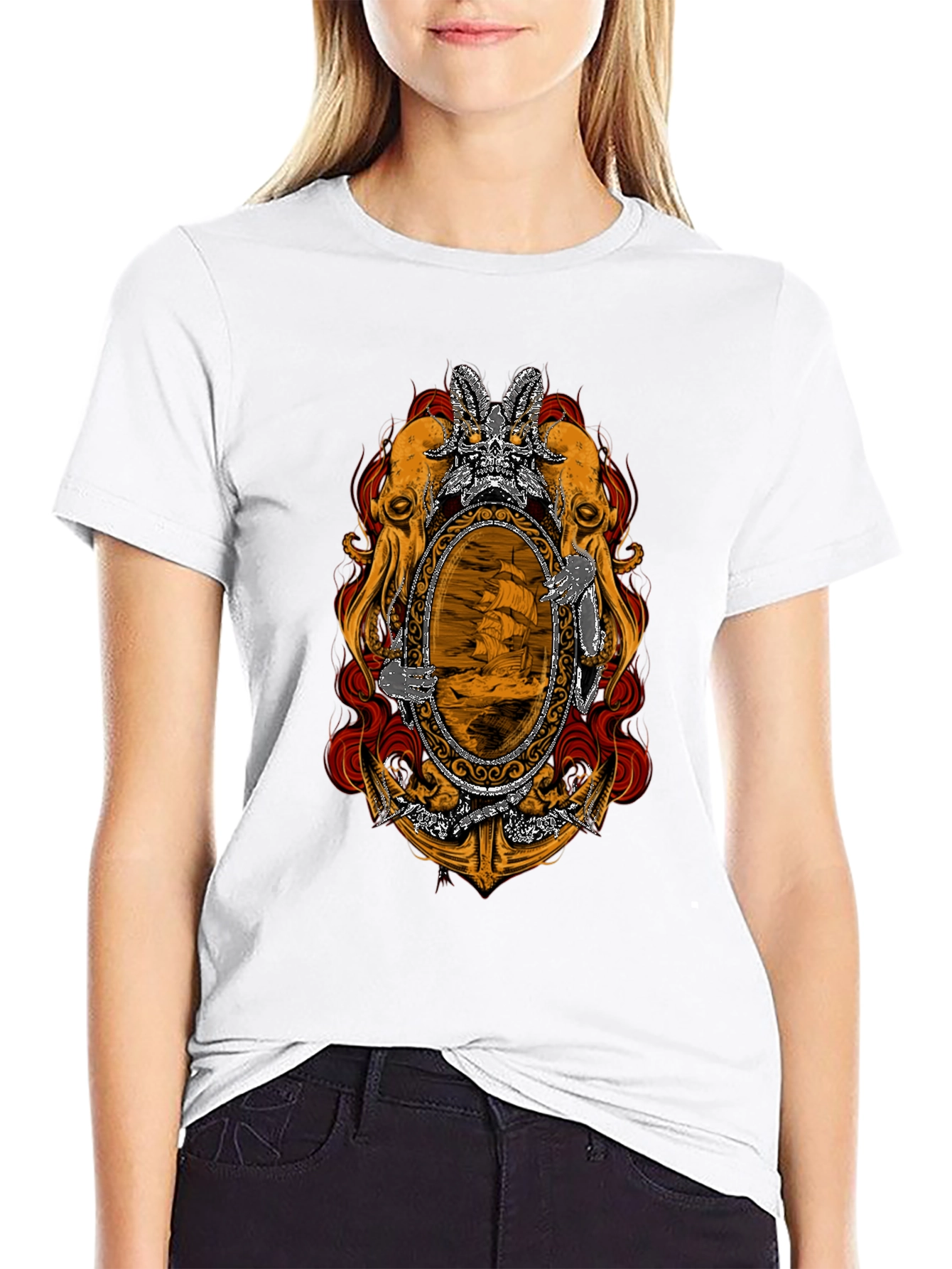 Nautical Octopus Mirror Graphic Tee