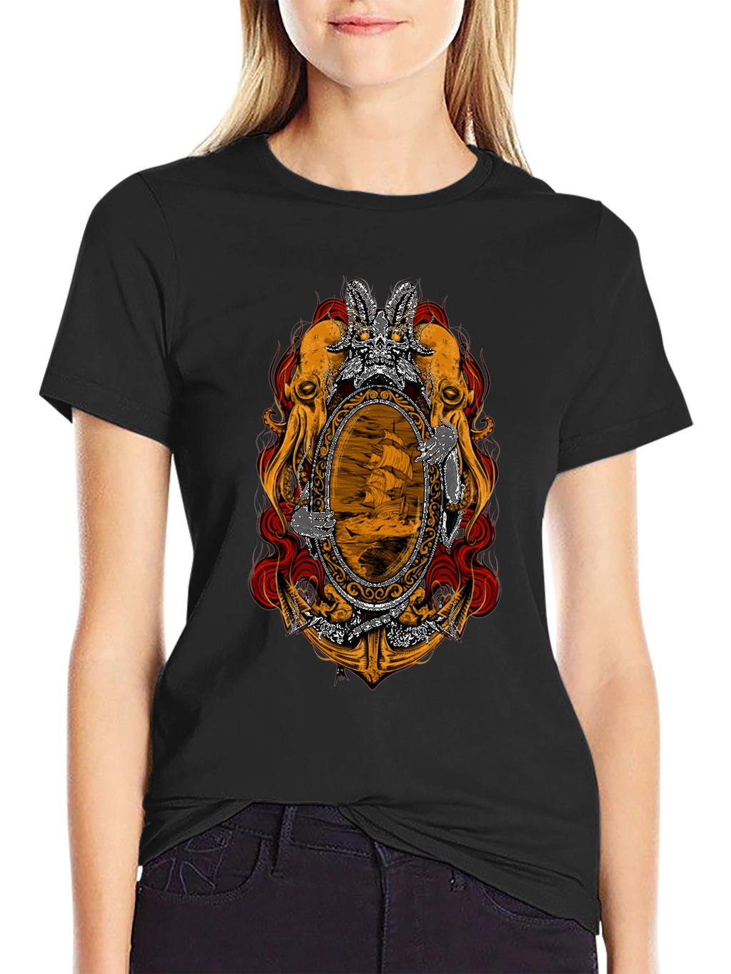 Nautical Octopus Mirror Graphic Tee