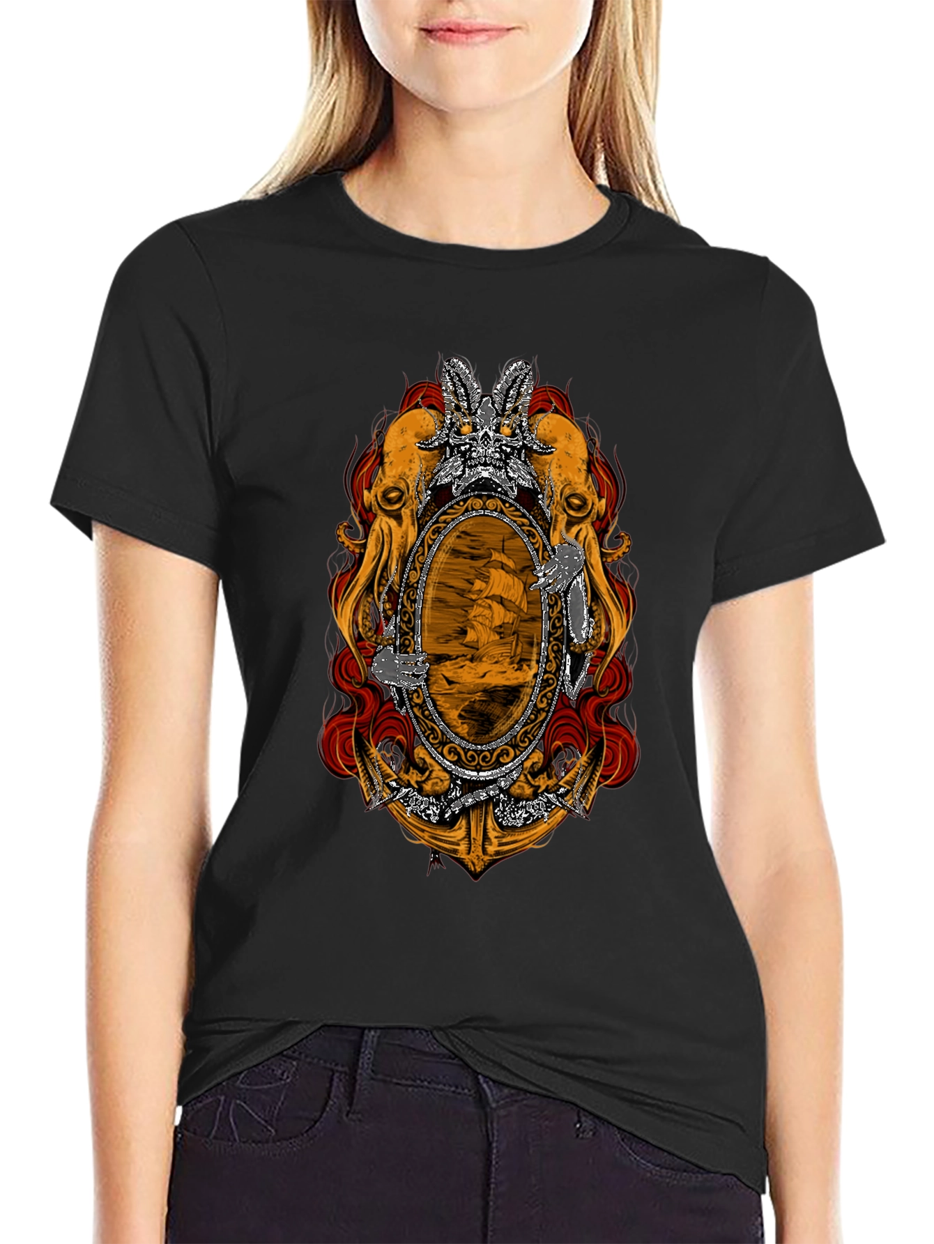 Nautical Octopus Mirror Graphic Tee