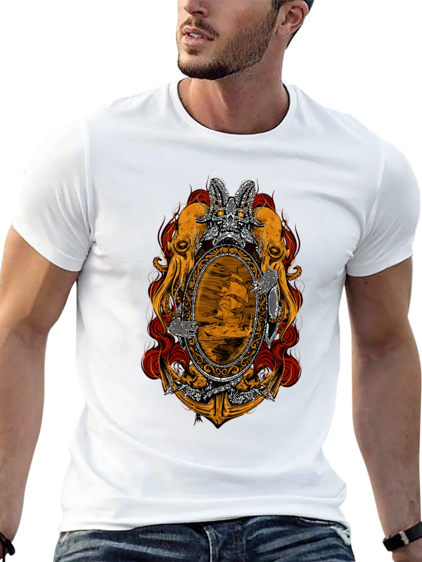 Nautical Octopus Mirror Graphic Tee