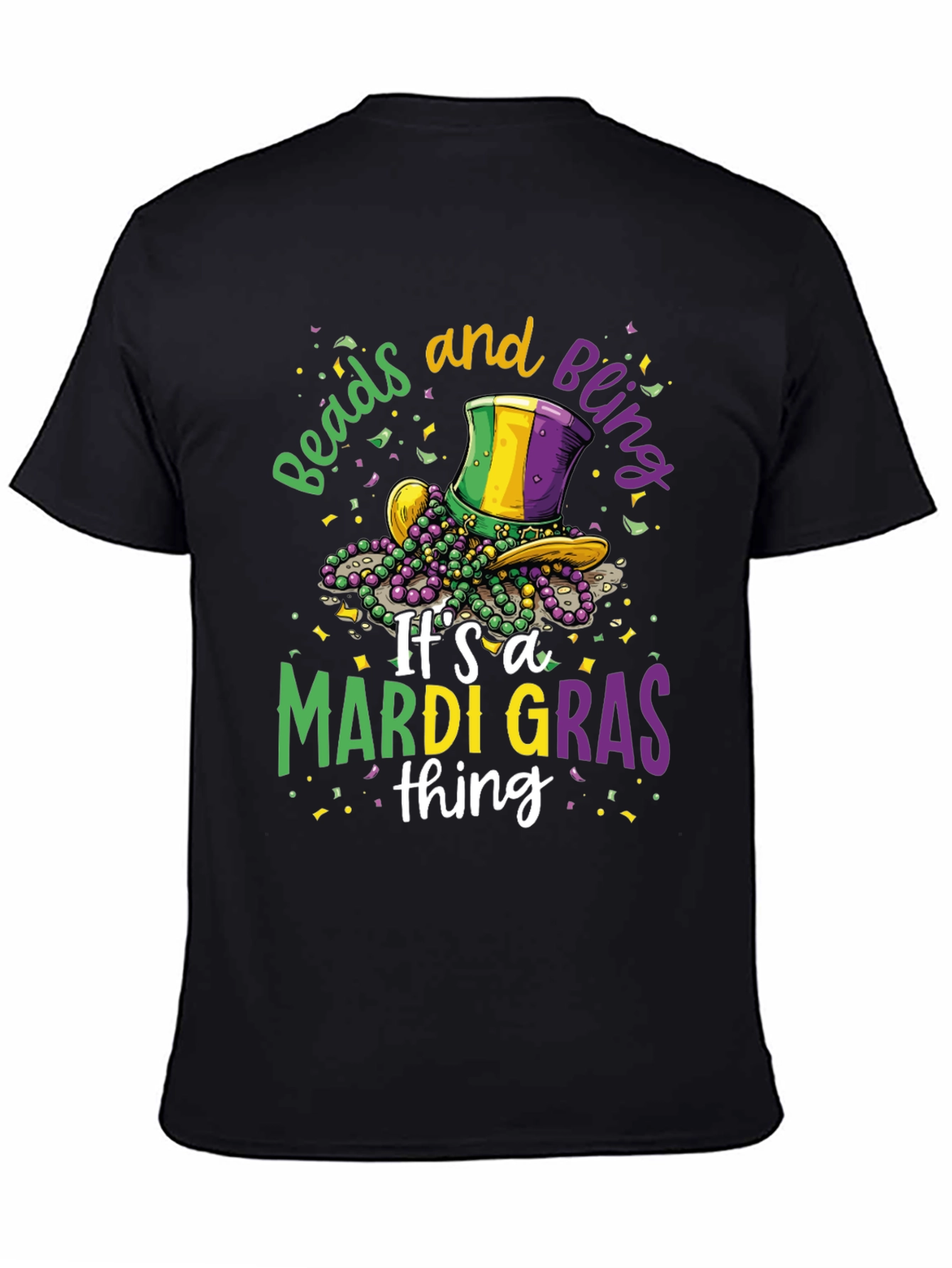 Mardi Gras Beads & Bling Graphic Tee