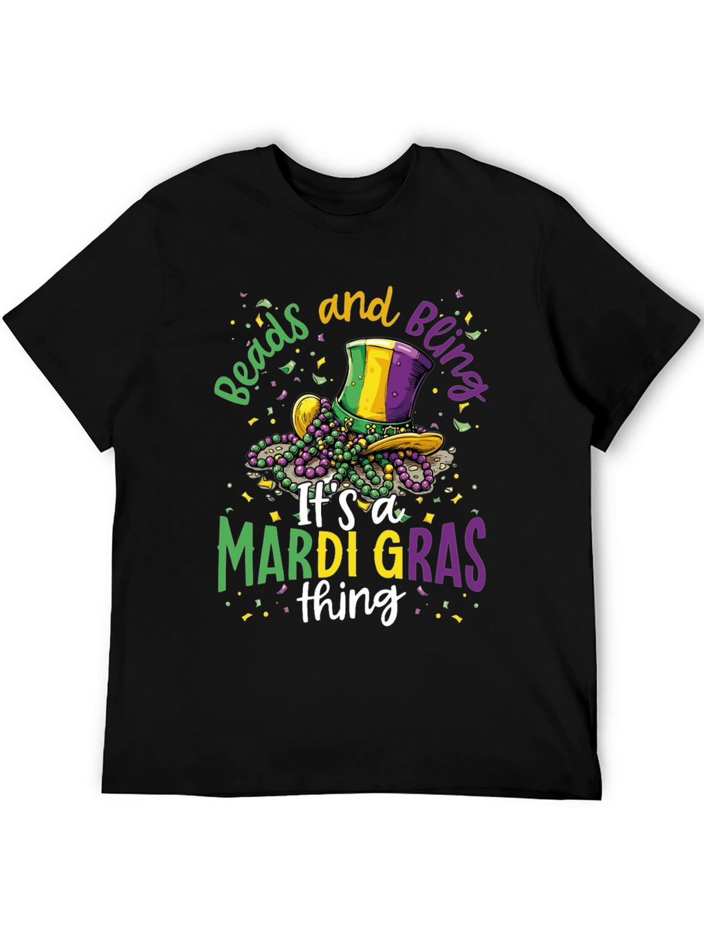 Mardi Gras Beads & Bling Graphic Tee