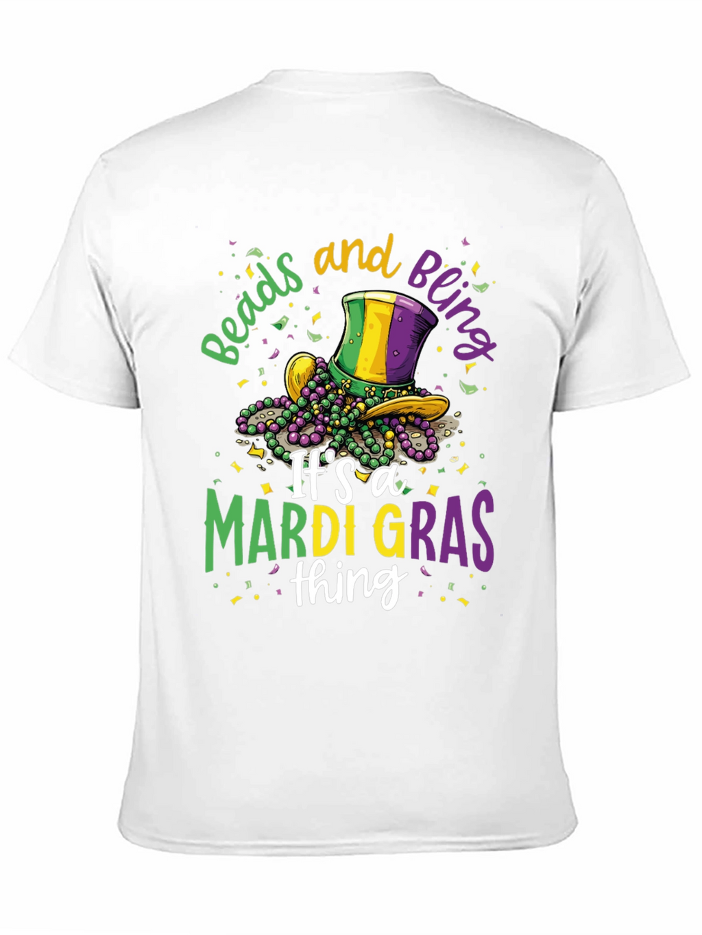 Mardi Gras Beads & Bling Graphic Tee