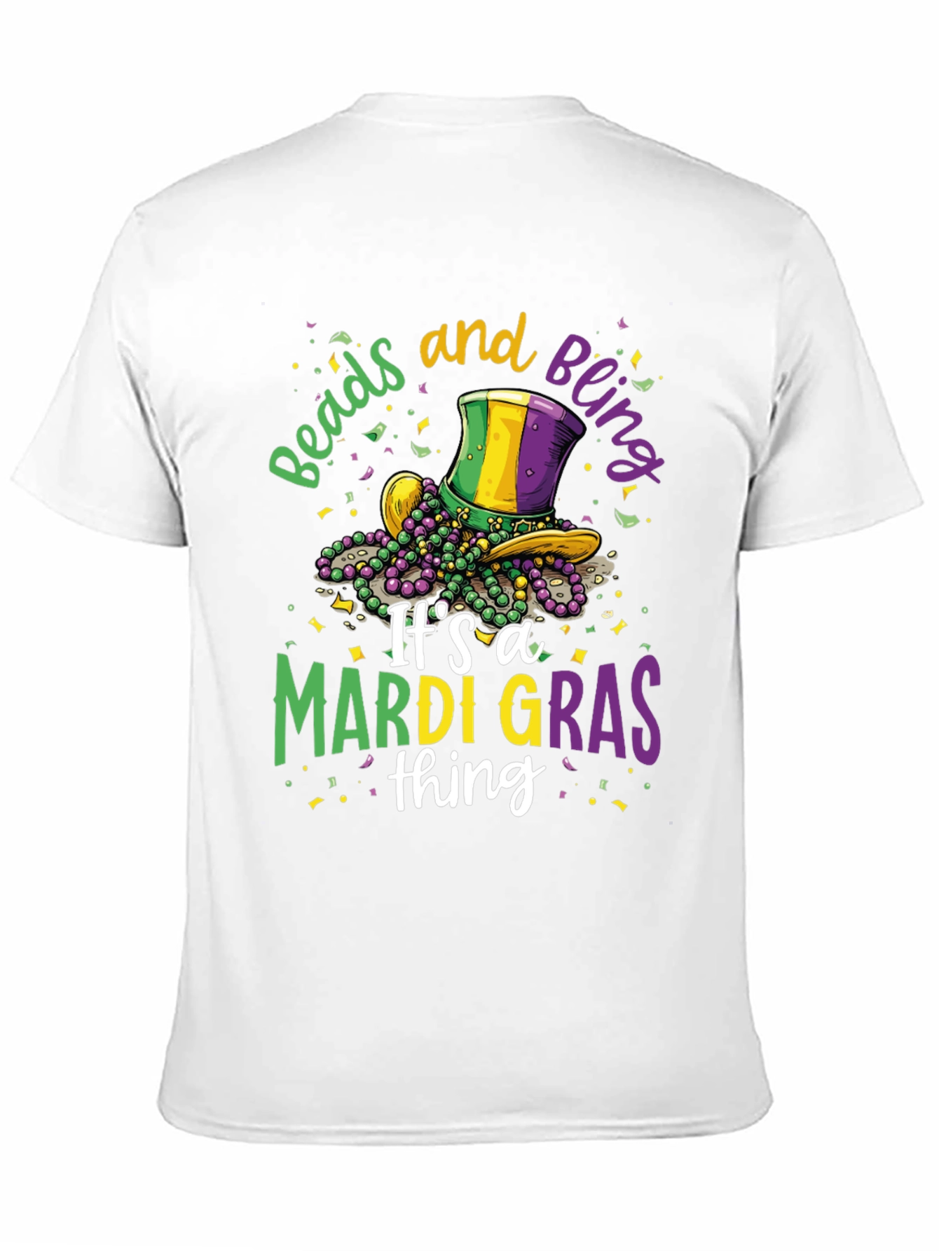 Mardi Gras Beads & Bling Graphic Tee
