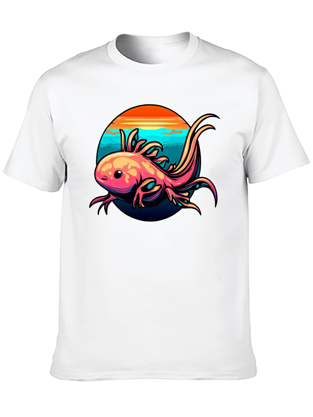 Axolotl Sunset Graphic Tee - Black