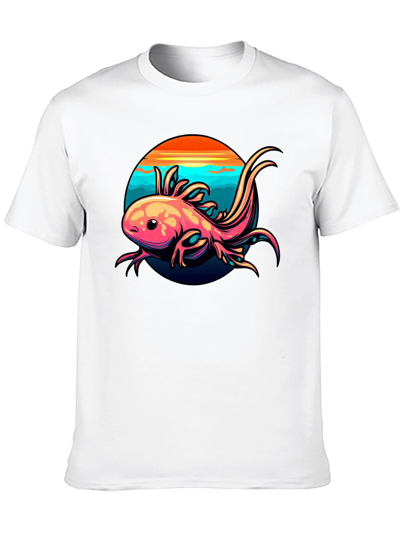 Axolotl Sunset Graphic Tee - Black