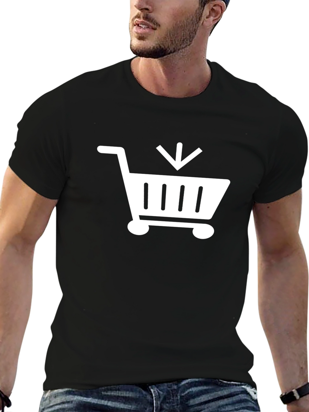 Black Shopping Cart T-Shirt