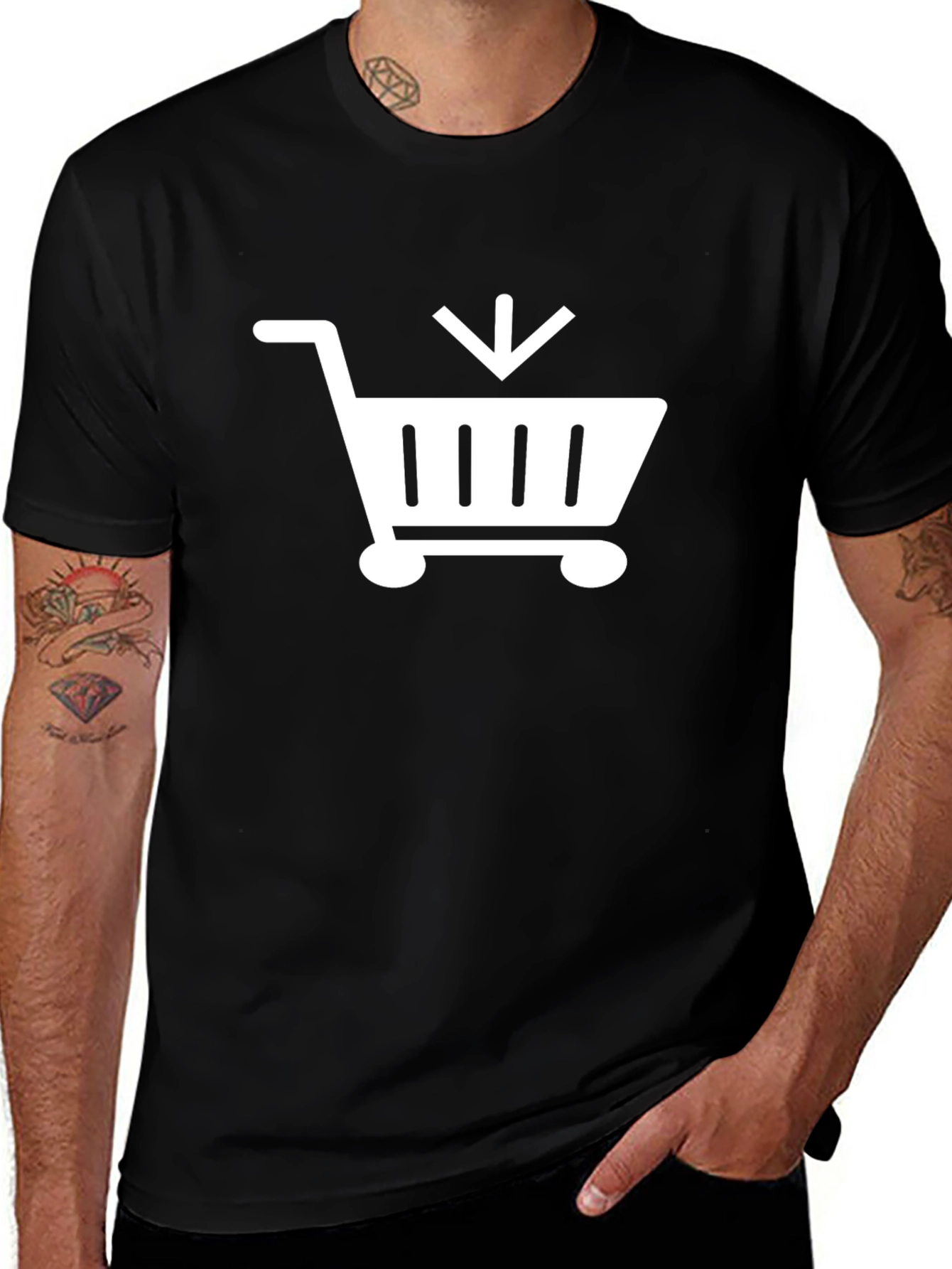 Black Shopping Cart T-Shirt