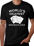 Worlds Okayest Spades Player Black Graphic Tee