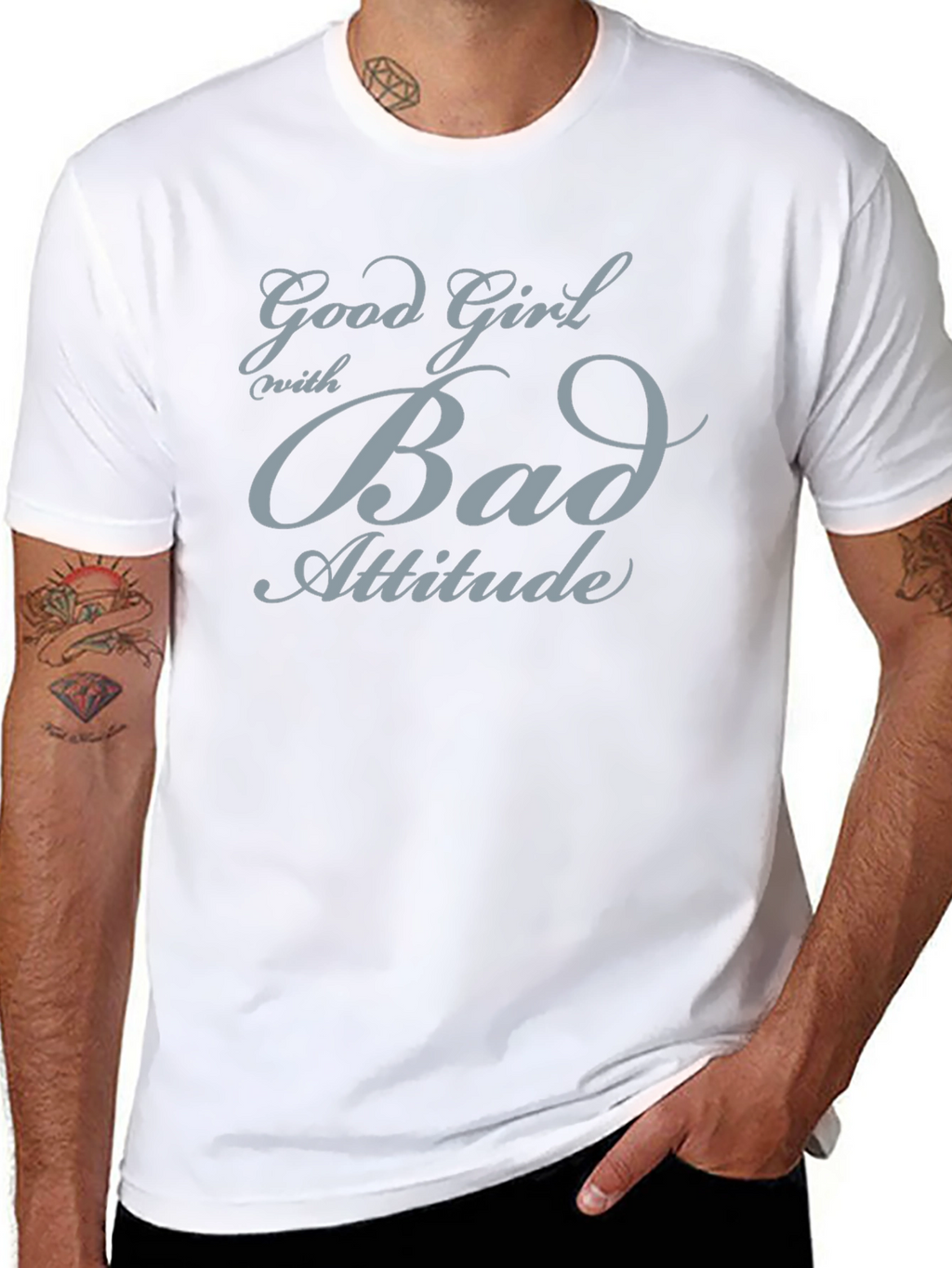 Good Girl Bad Attitude Black Graphic T-Shirt