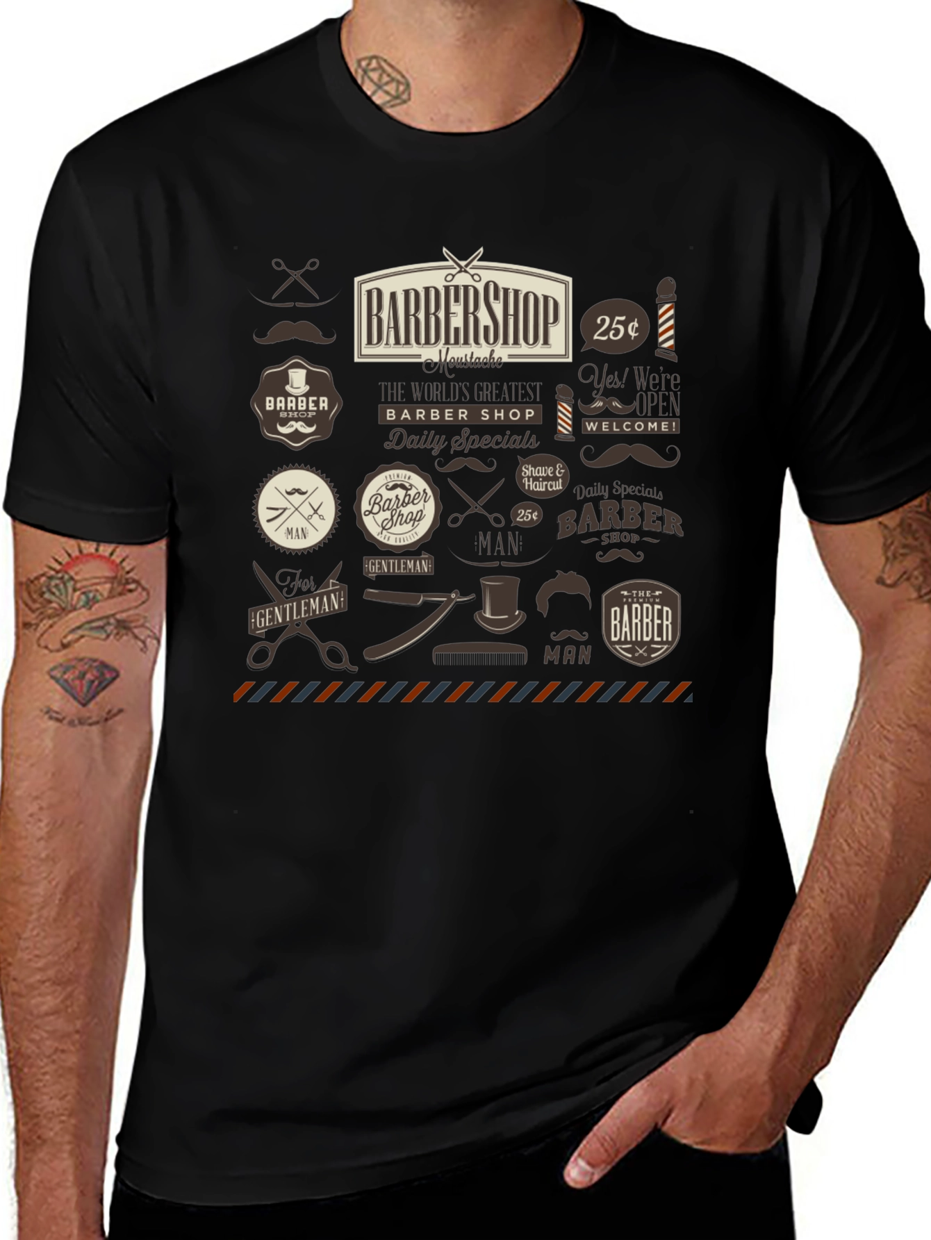 Vintage Barbershop Graphic T-Shirt