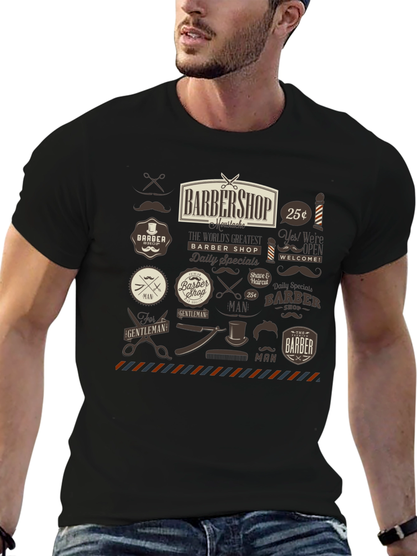 Vintage Barbershop Graphic T-Shirt