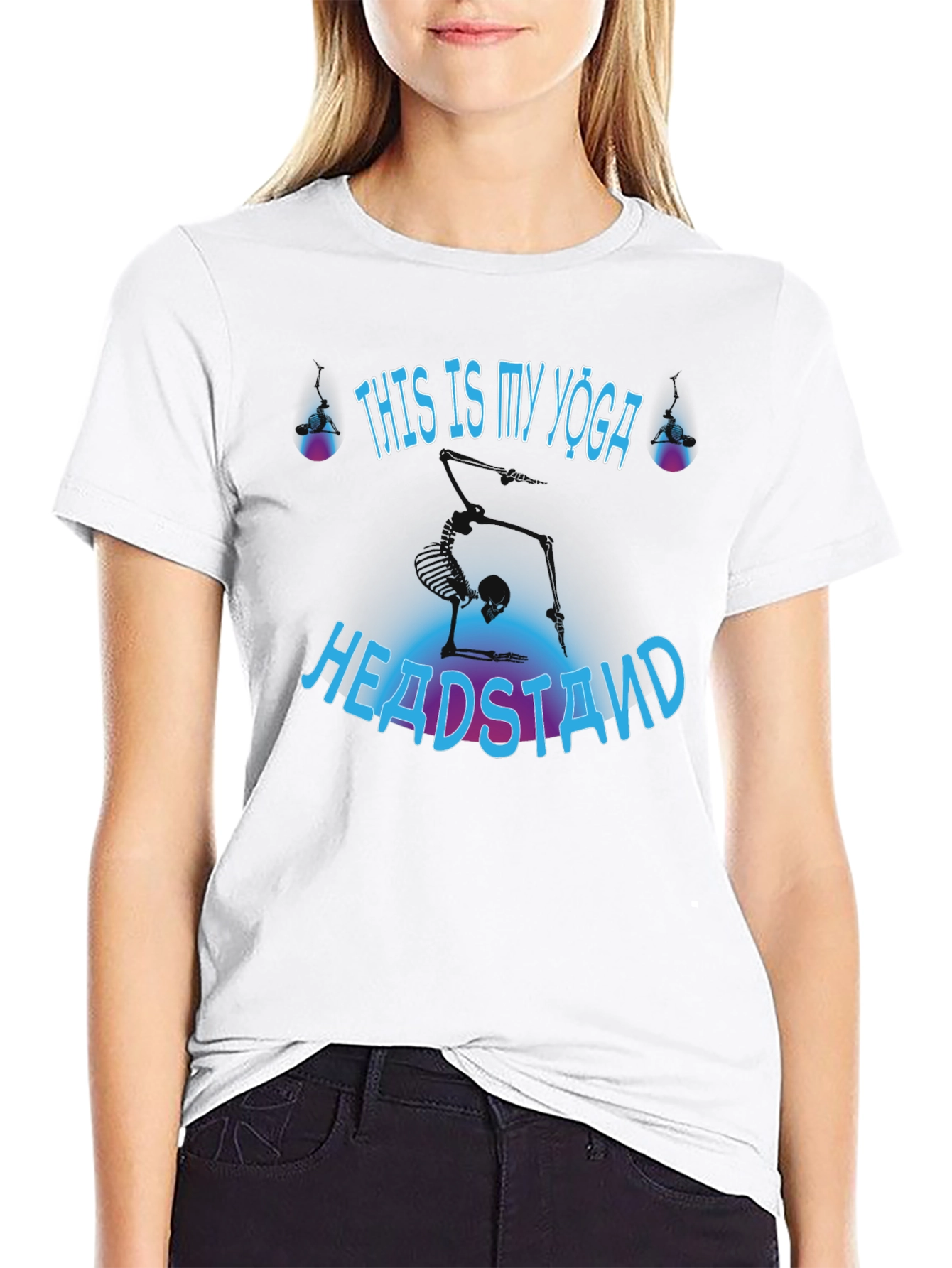 Yoga Headstand Skeleton T-Shirt