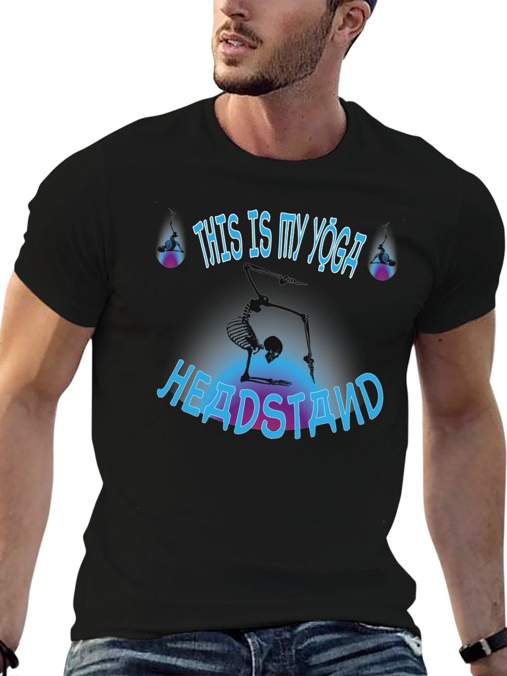 Yoga Headstand Skeleton T-Shirt