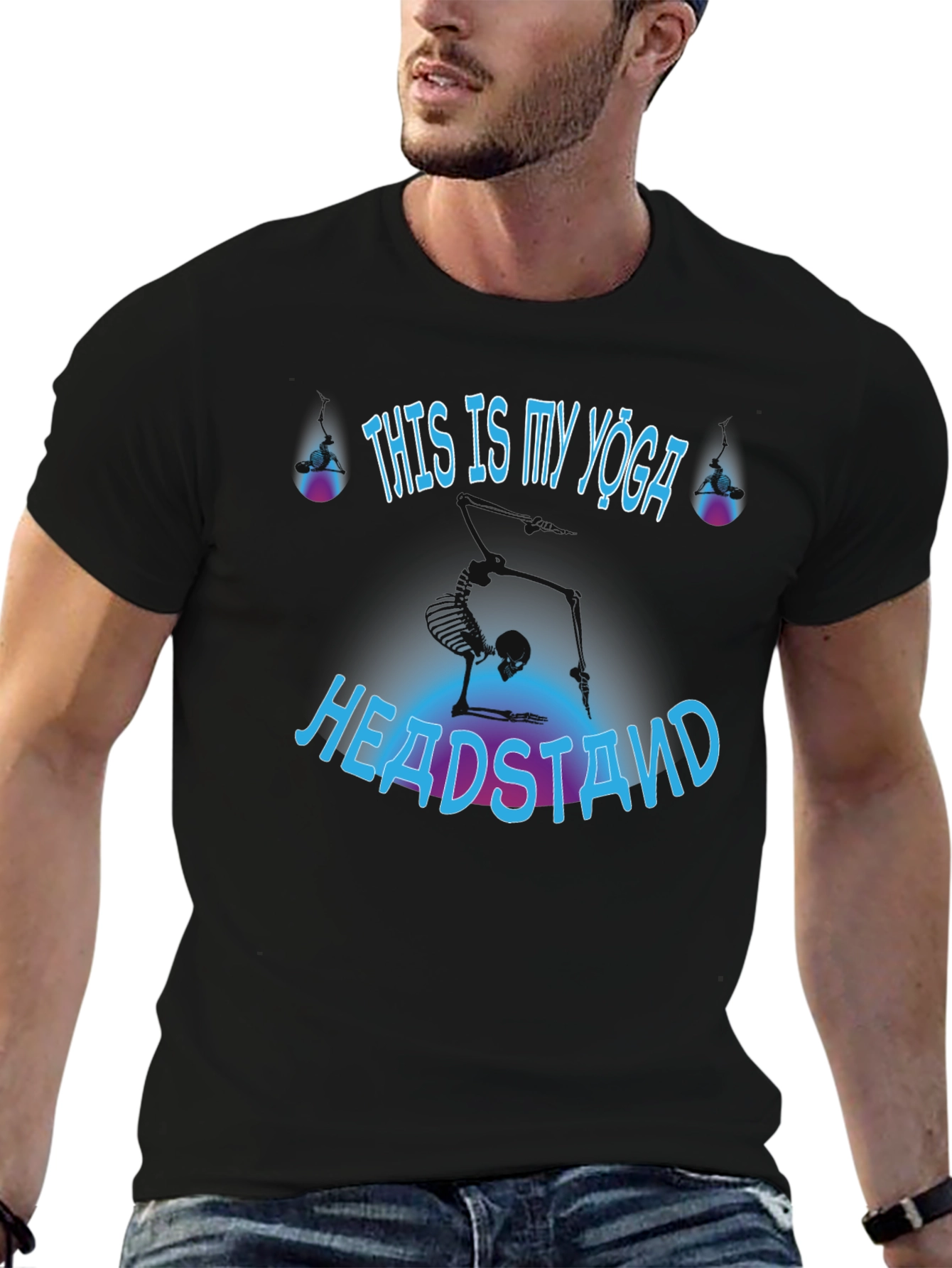 Yoga Headstand Skeleton T-Shirt