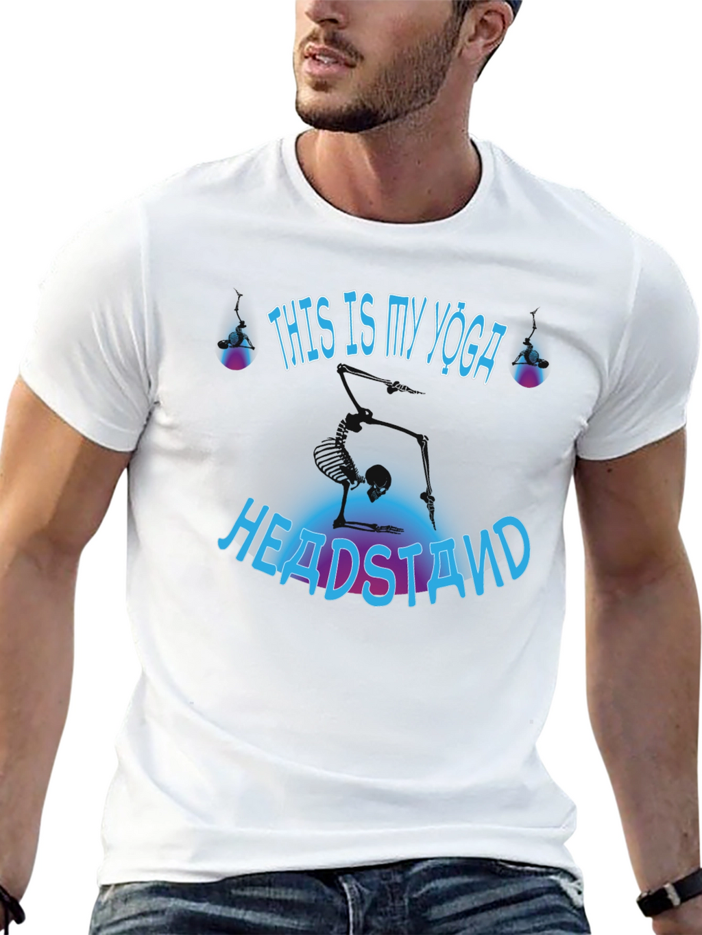 Yoga Headstand Skeleton T-Shirt