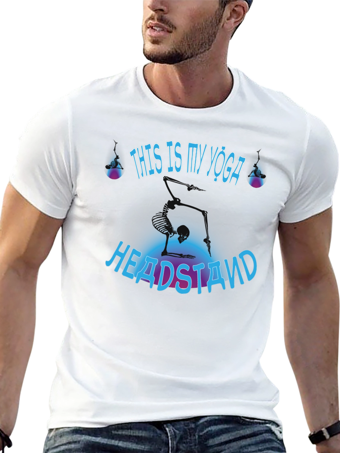Yoga Headstand Skeleton T-Shirt