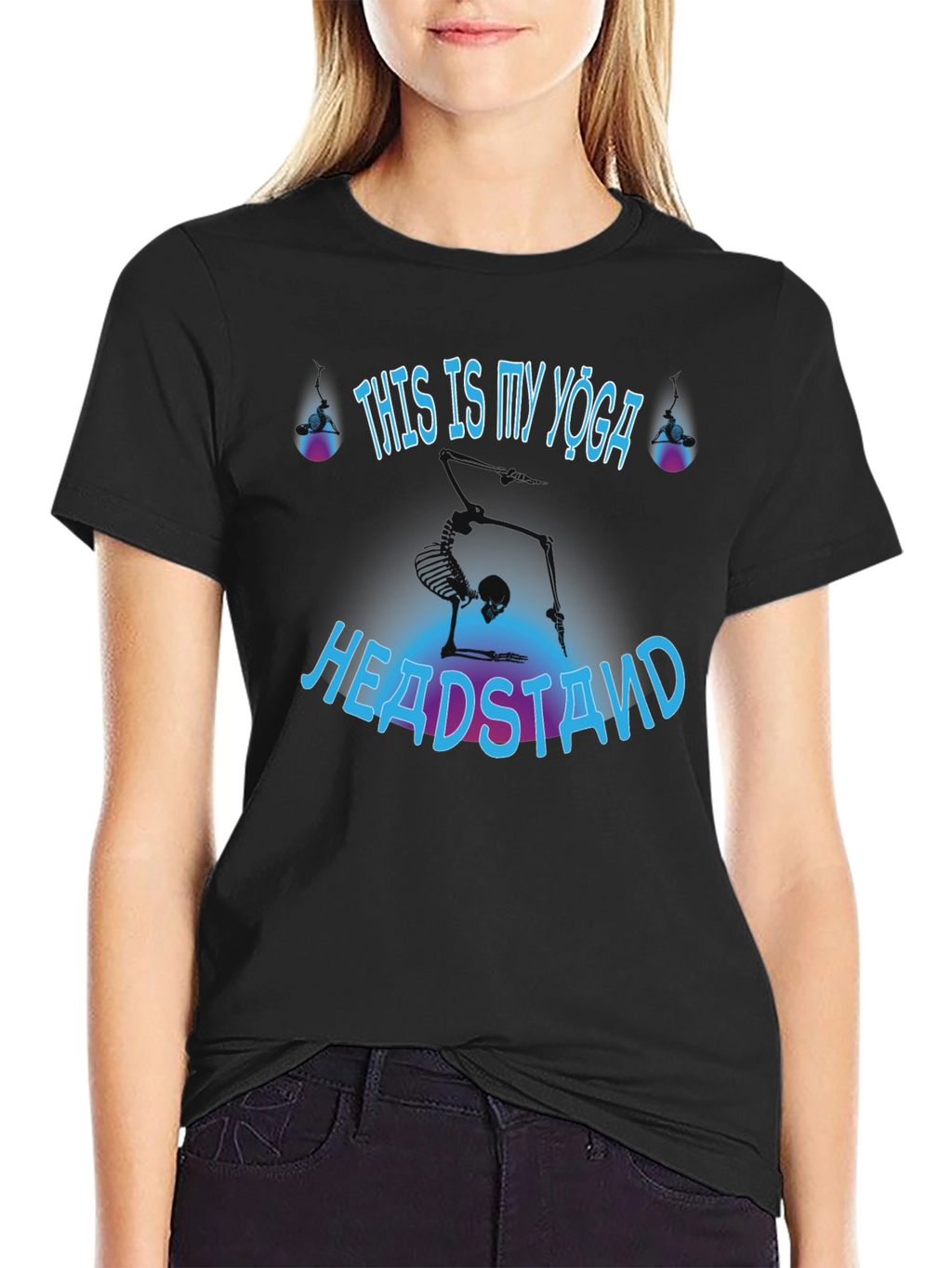 Yoga Headstand Skeleton T-Shirt