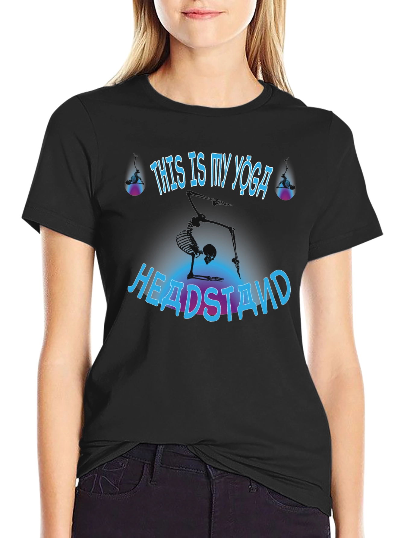 Yoga Headstand Skeleton T-Shirt