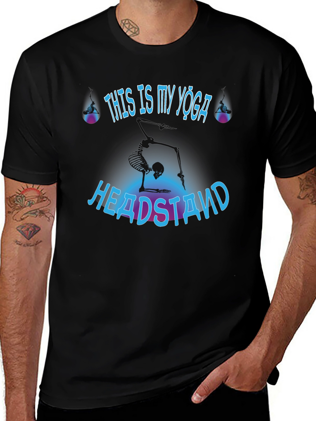 Yoga Headstand Skeleton T-Shirt