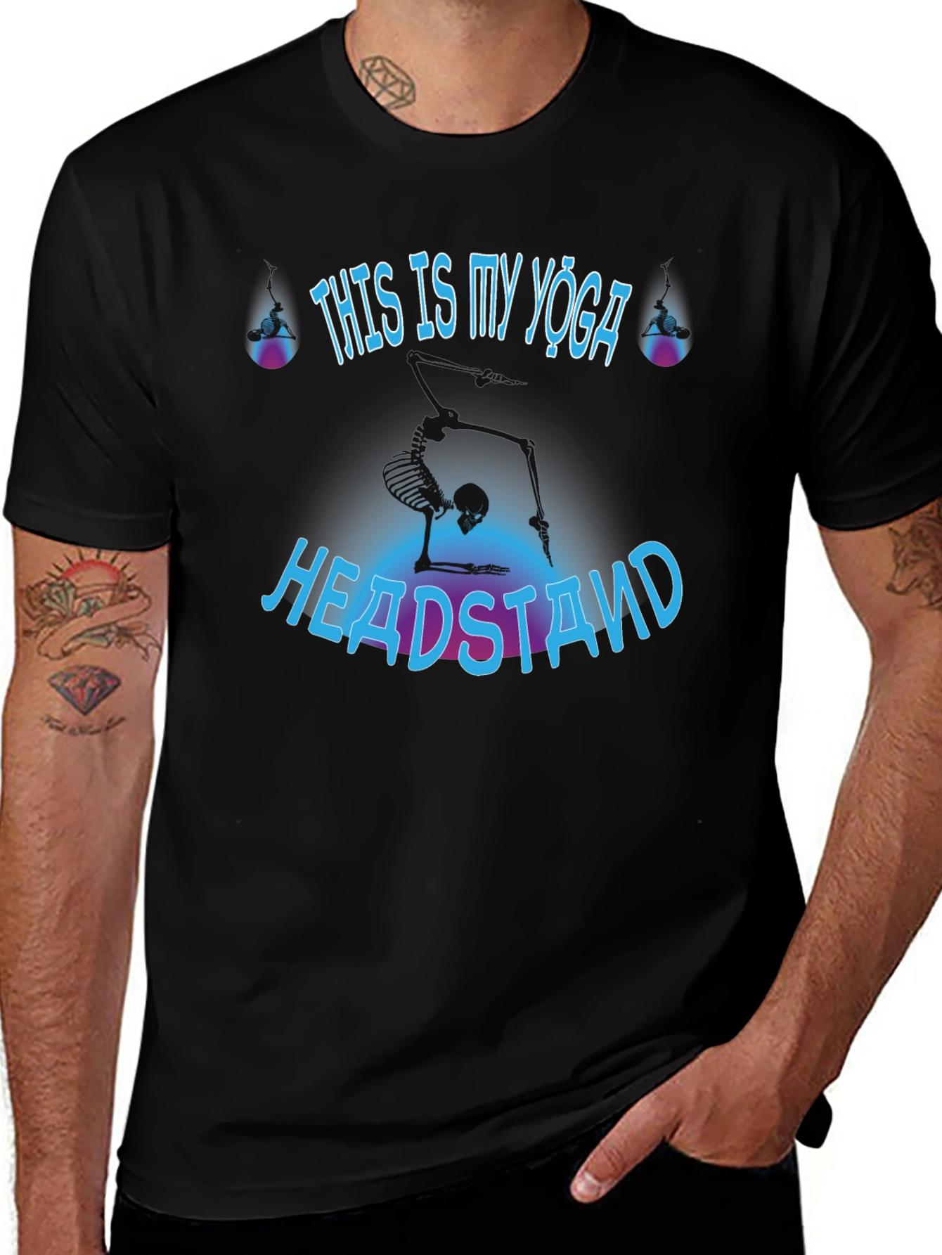 Yoga Headstand Skeleton T-Shirt