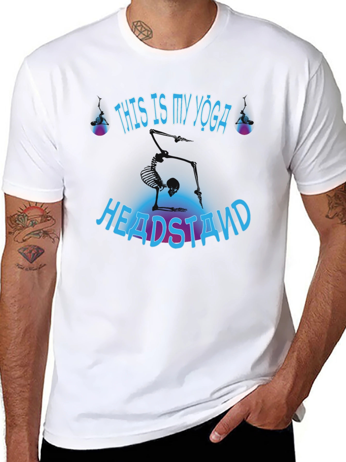 Yoga Headstand Skeleton T-Shirt