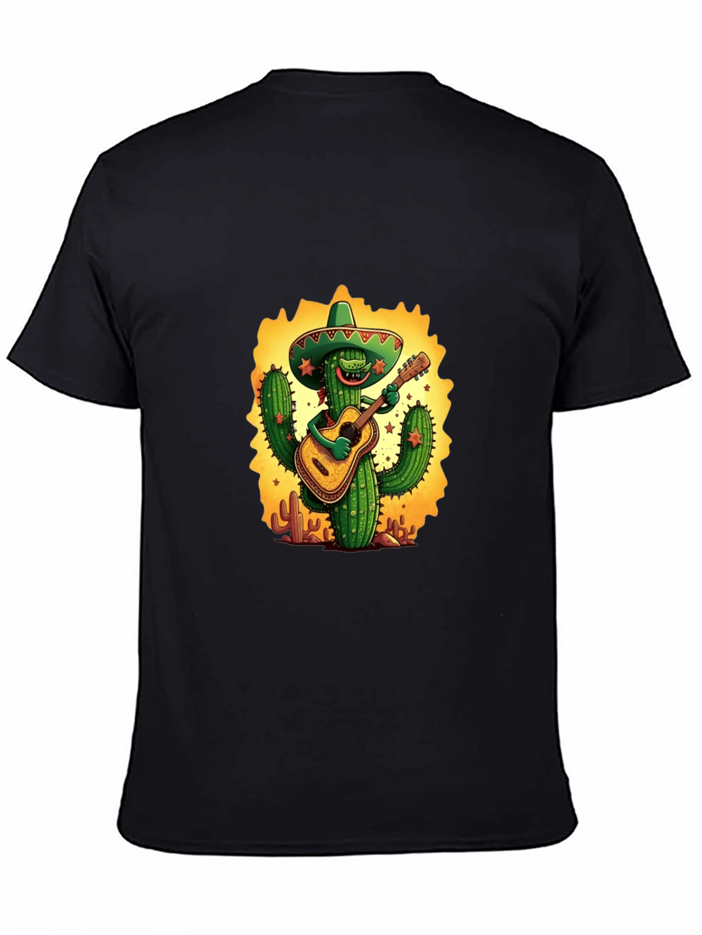 Cactus Guitarist Graphic Tee - Black T-Shirt