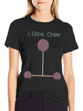 Libra Crew Graphic T-Shirt - Black Cotton Blend