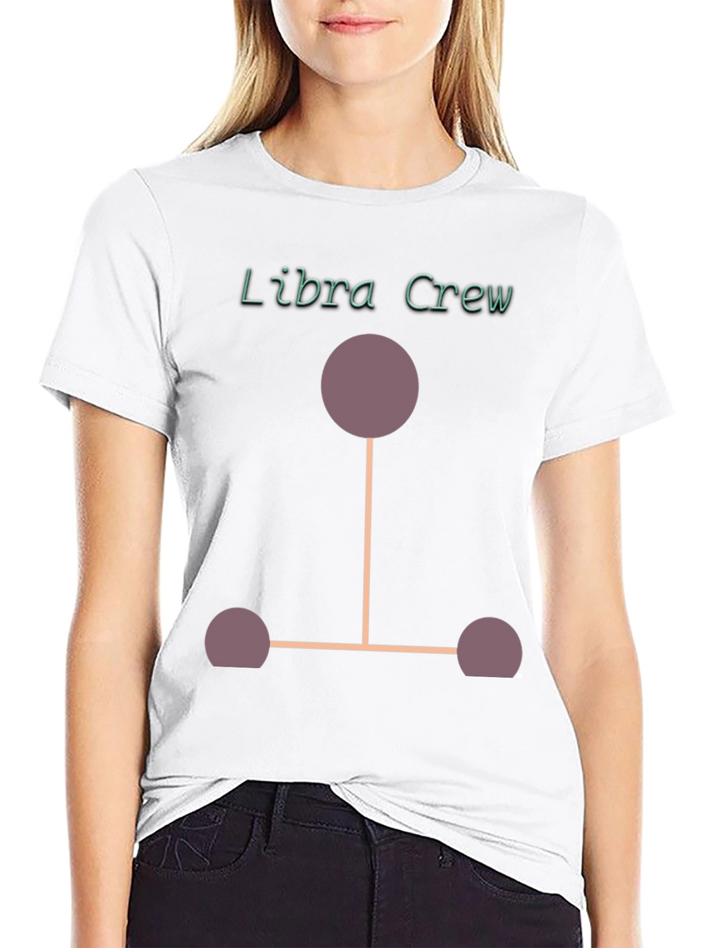 Libra Crew Graphic T-Shirt - Black Cotton Blend