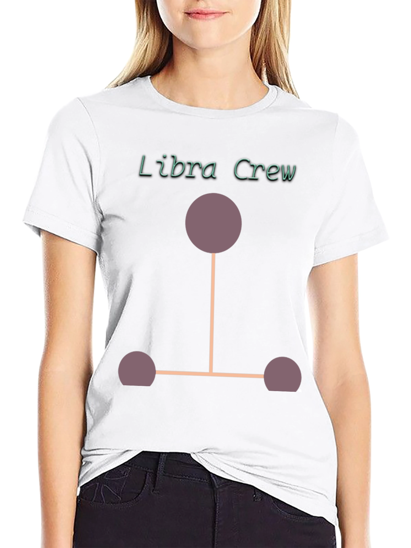 Libra Crew Graphic T-Shirt - Black Cotton Blend