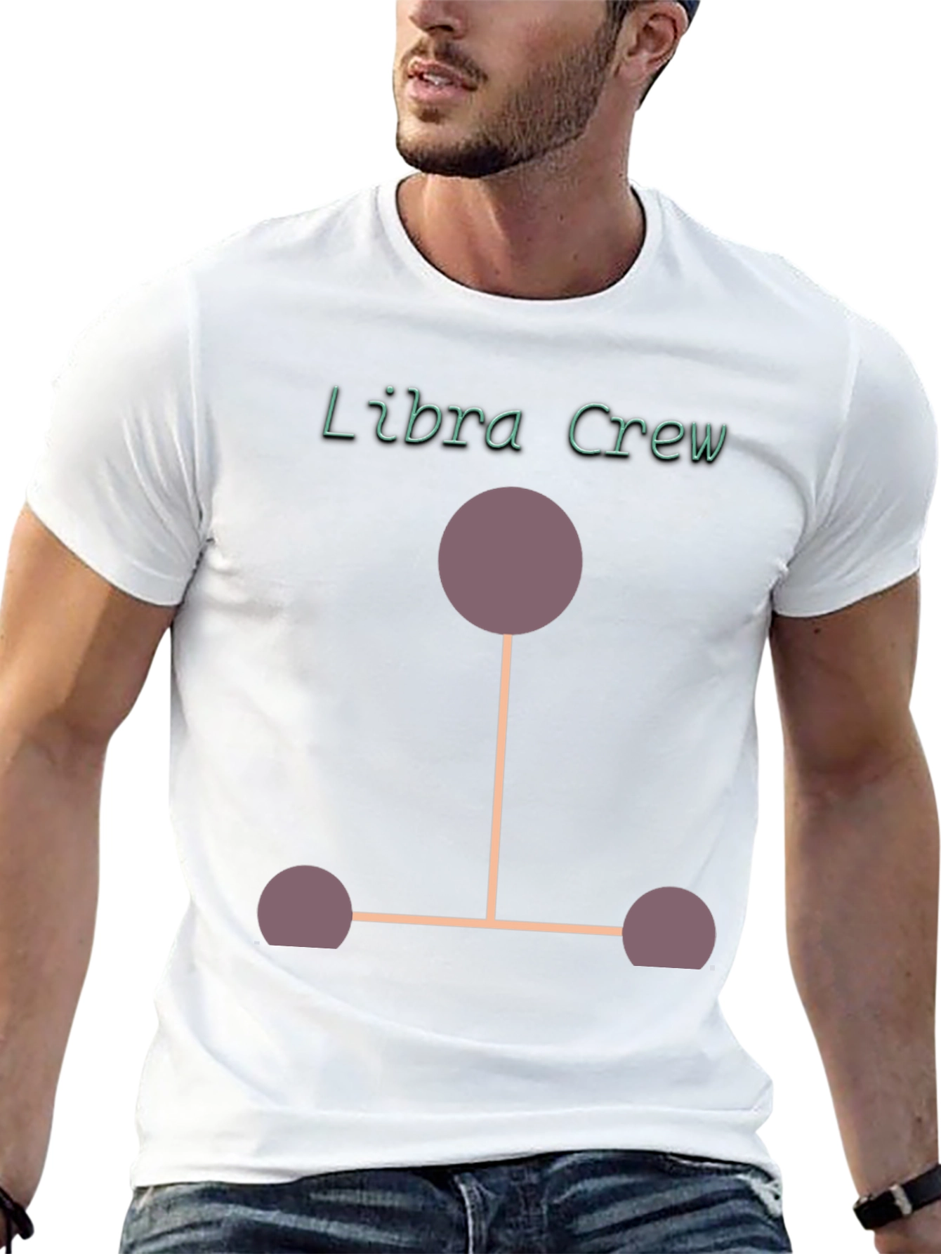 Libra Crew Graphic T-Shirt - Black Cotton Blend