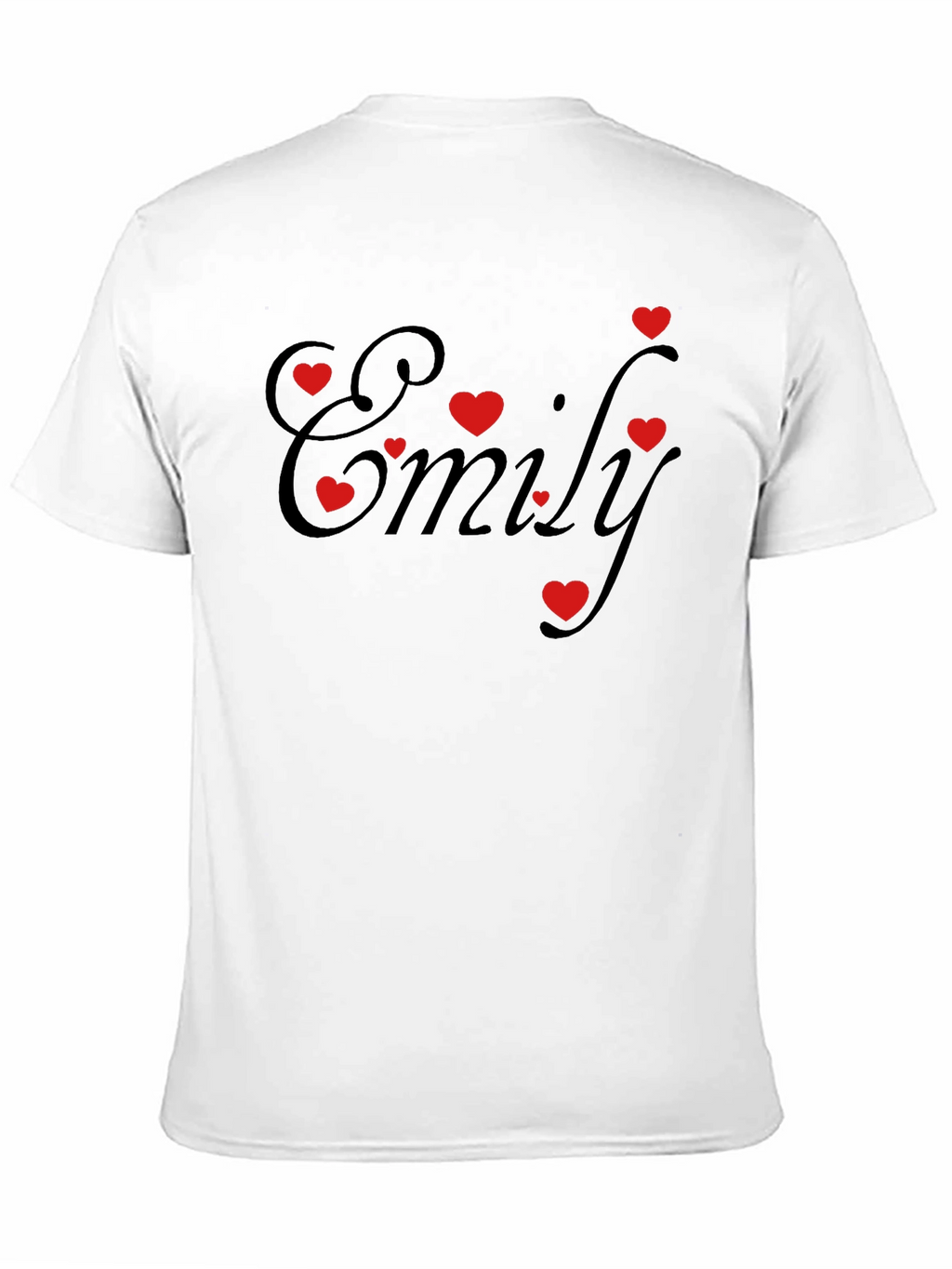 Emily Heart Graphic Tee - Black Cotton Casual Shirt