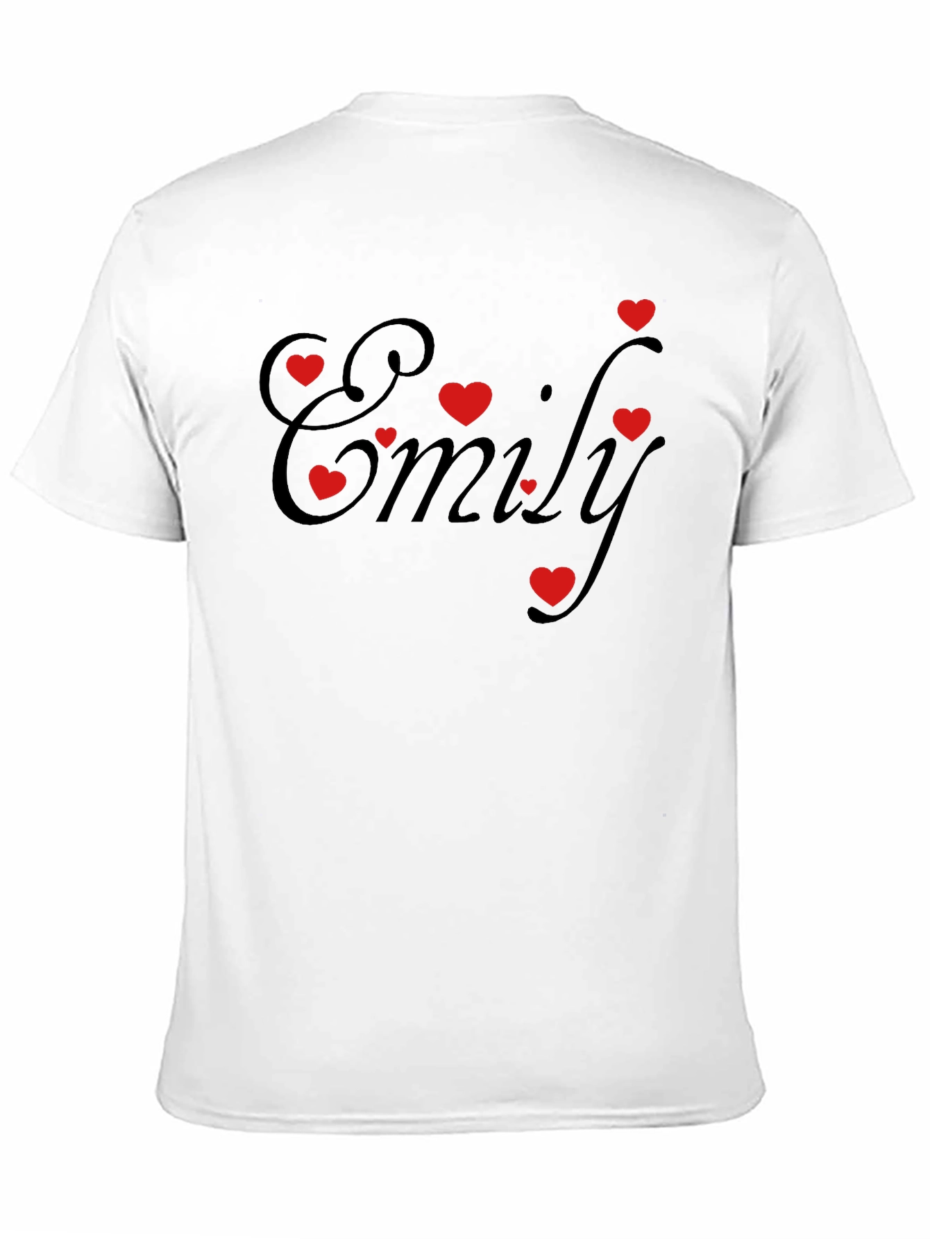 Emily Heart Graphic Tee - Black Cotton Casual Shirt