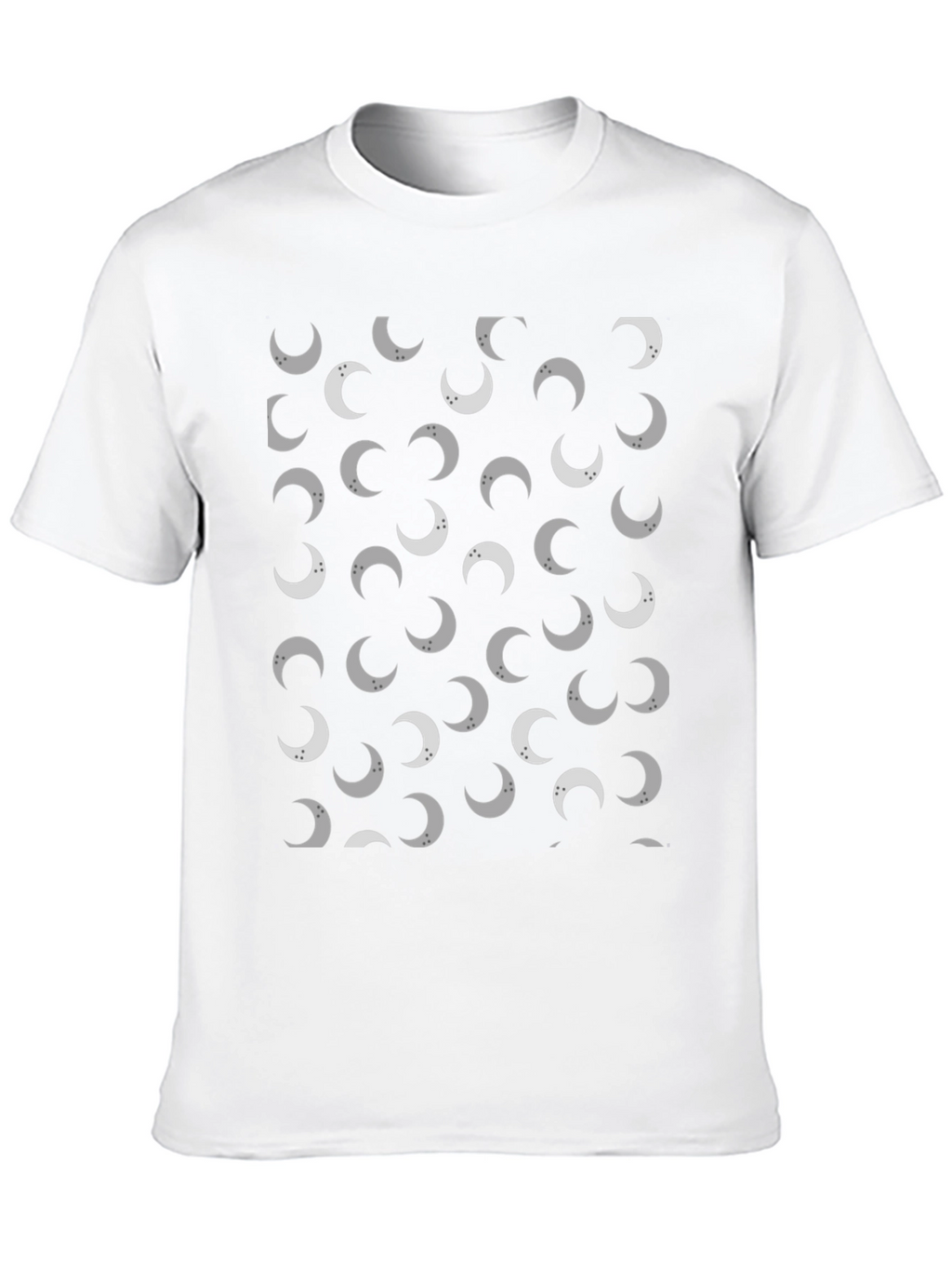 Lunar Crescent Moon Pattern Black T-Shirt