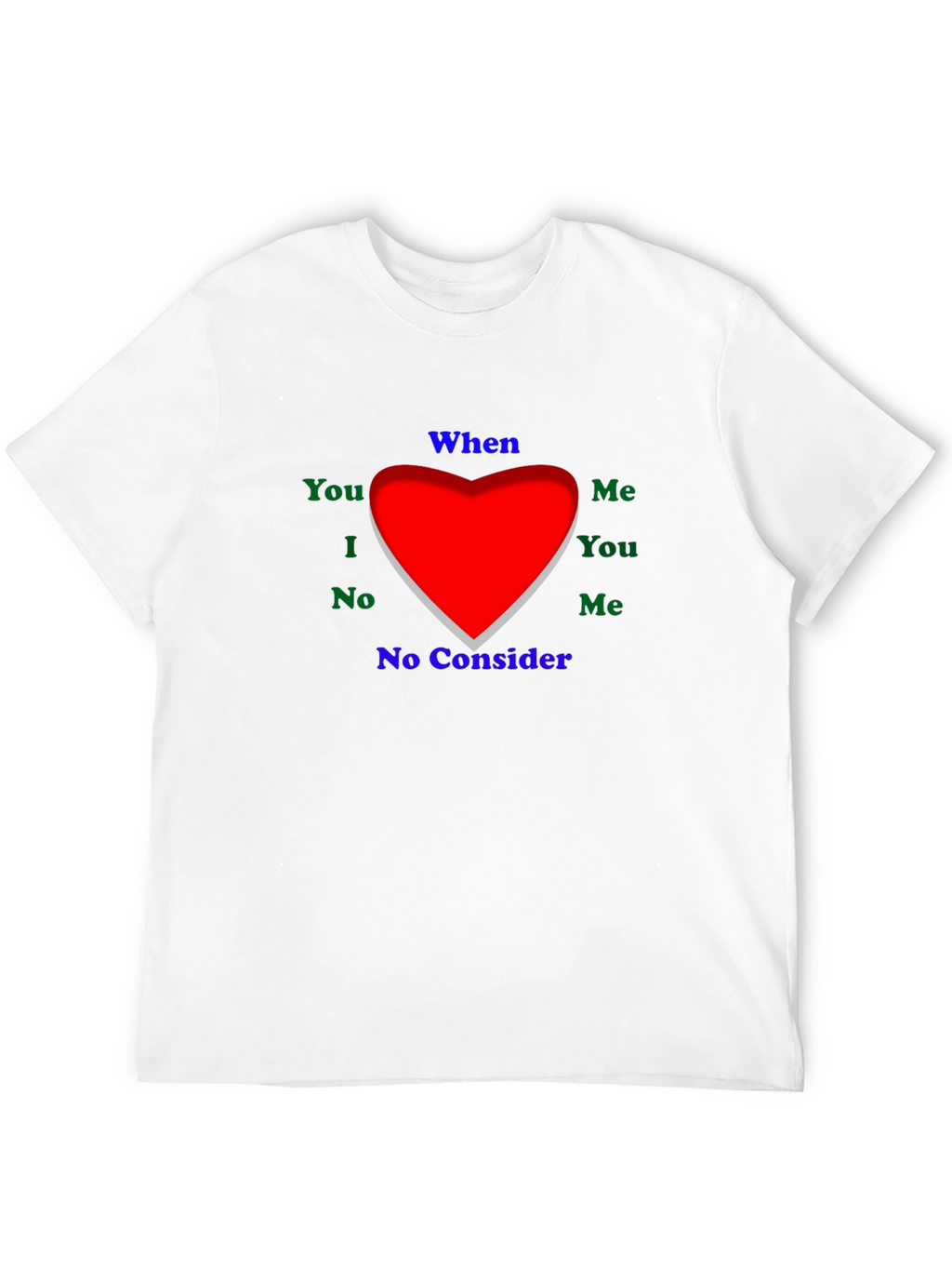 Emotional Word Heart Mens Black T-Shirt