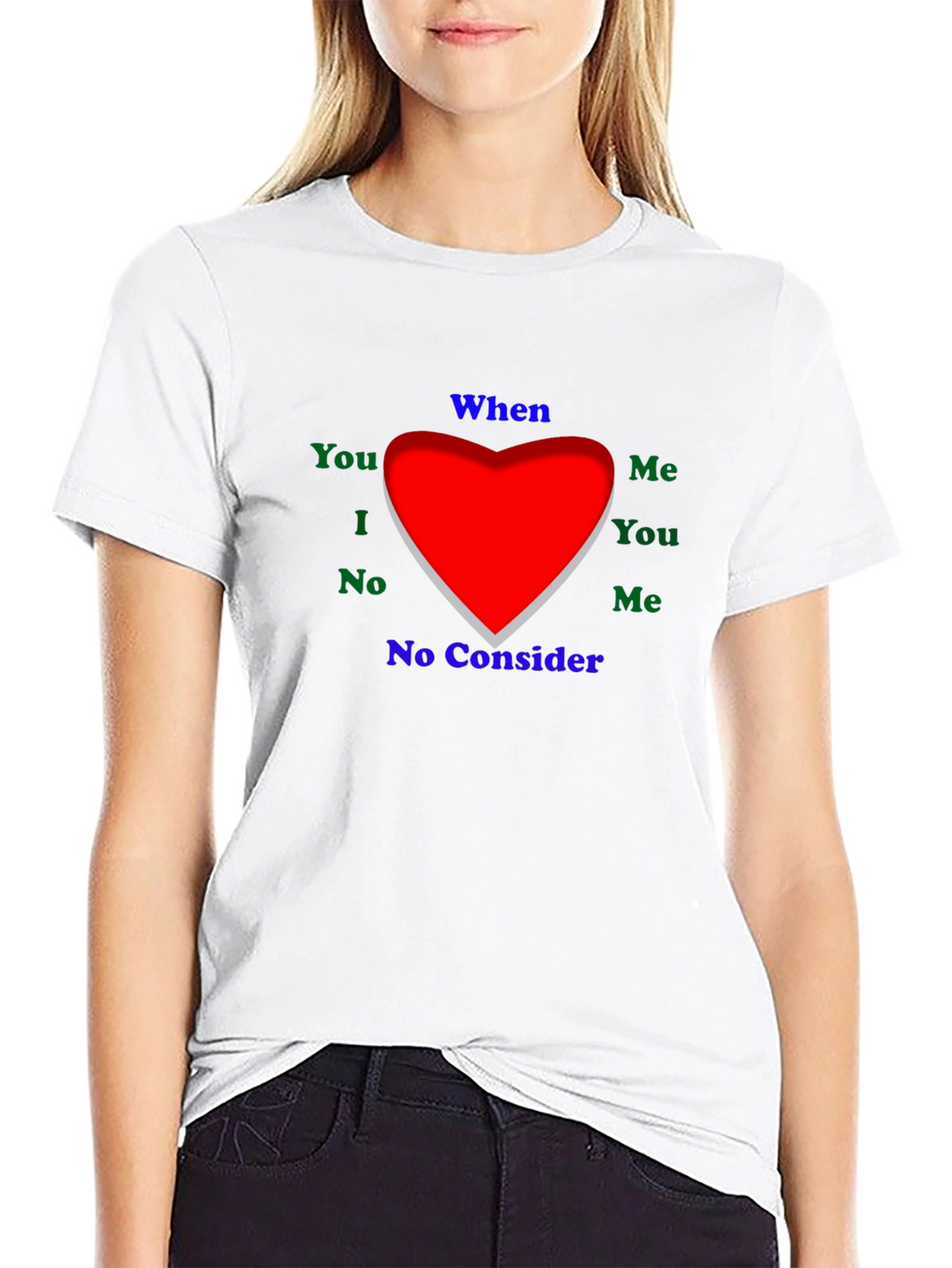 Emotional Word Heart Mens Black T-Shirt
