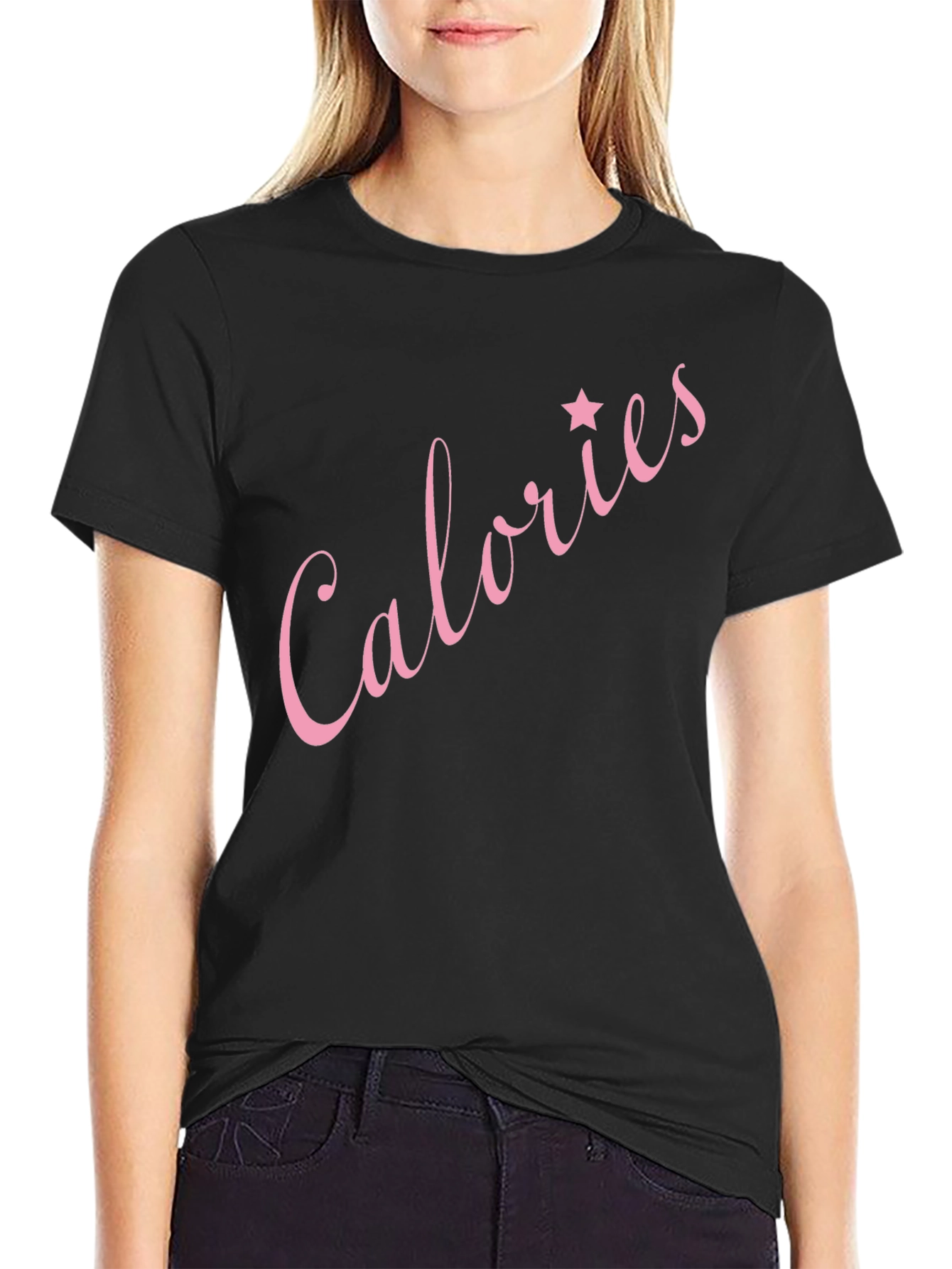 Calories Star Graphic Black T-Shirt
