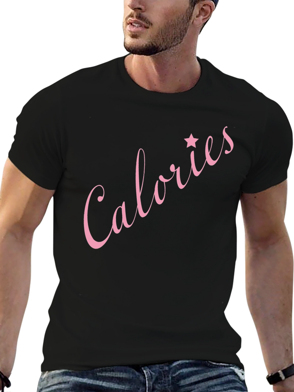 Calories Star Graphic Black T-Shirt