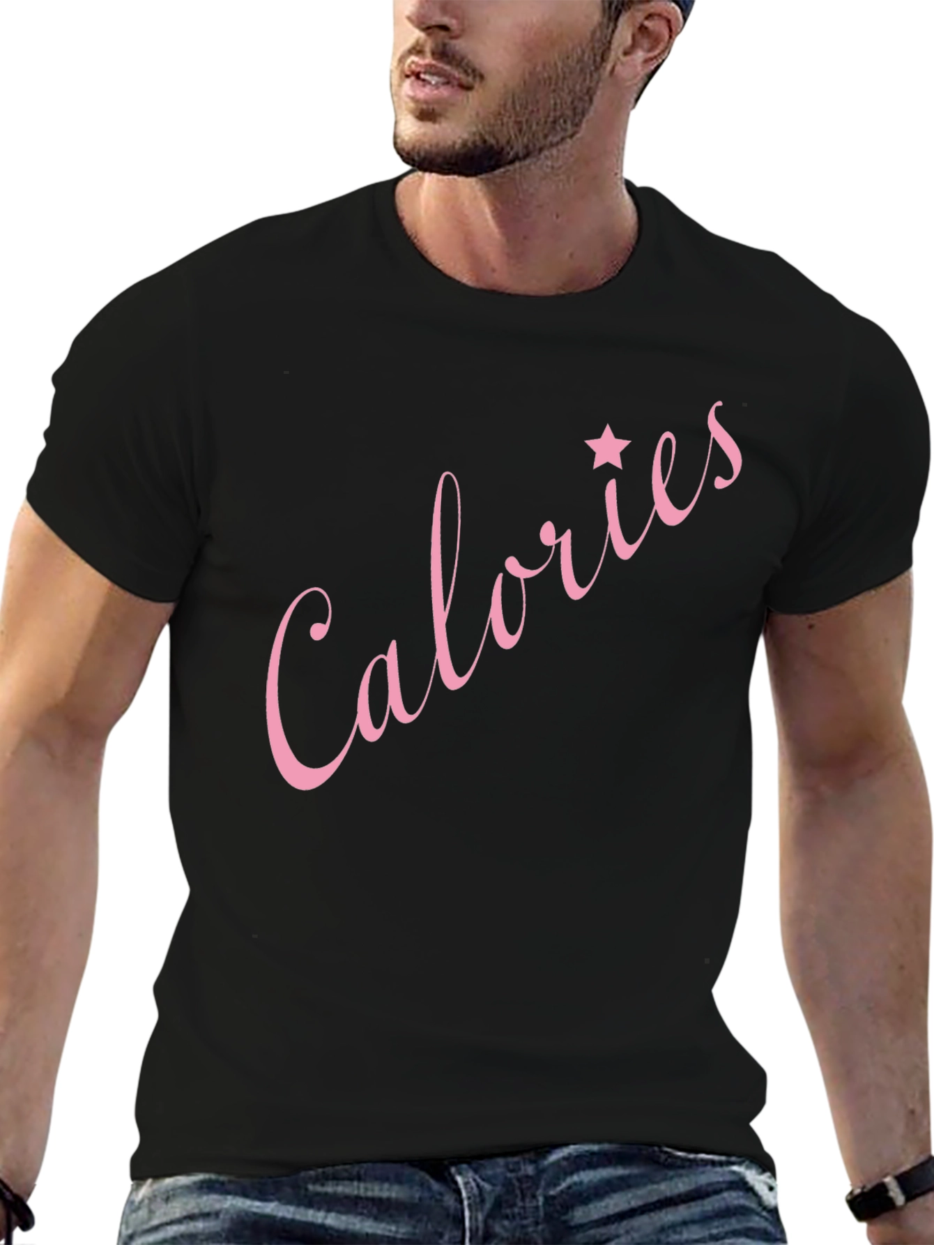 Calories Star Graphic Black T-Shirt
