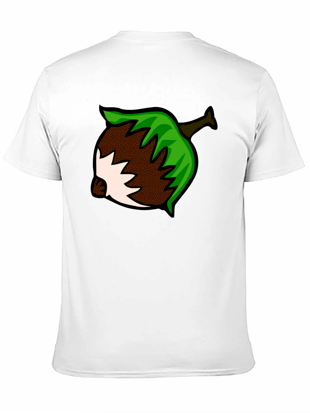 Nut Cartoon Graphic Print Black T-Shirt