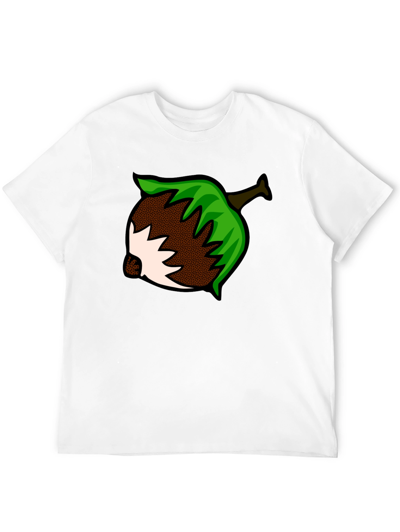 Nut Cartoon Graphic Print Black T-Shirt