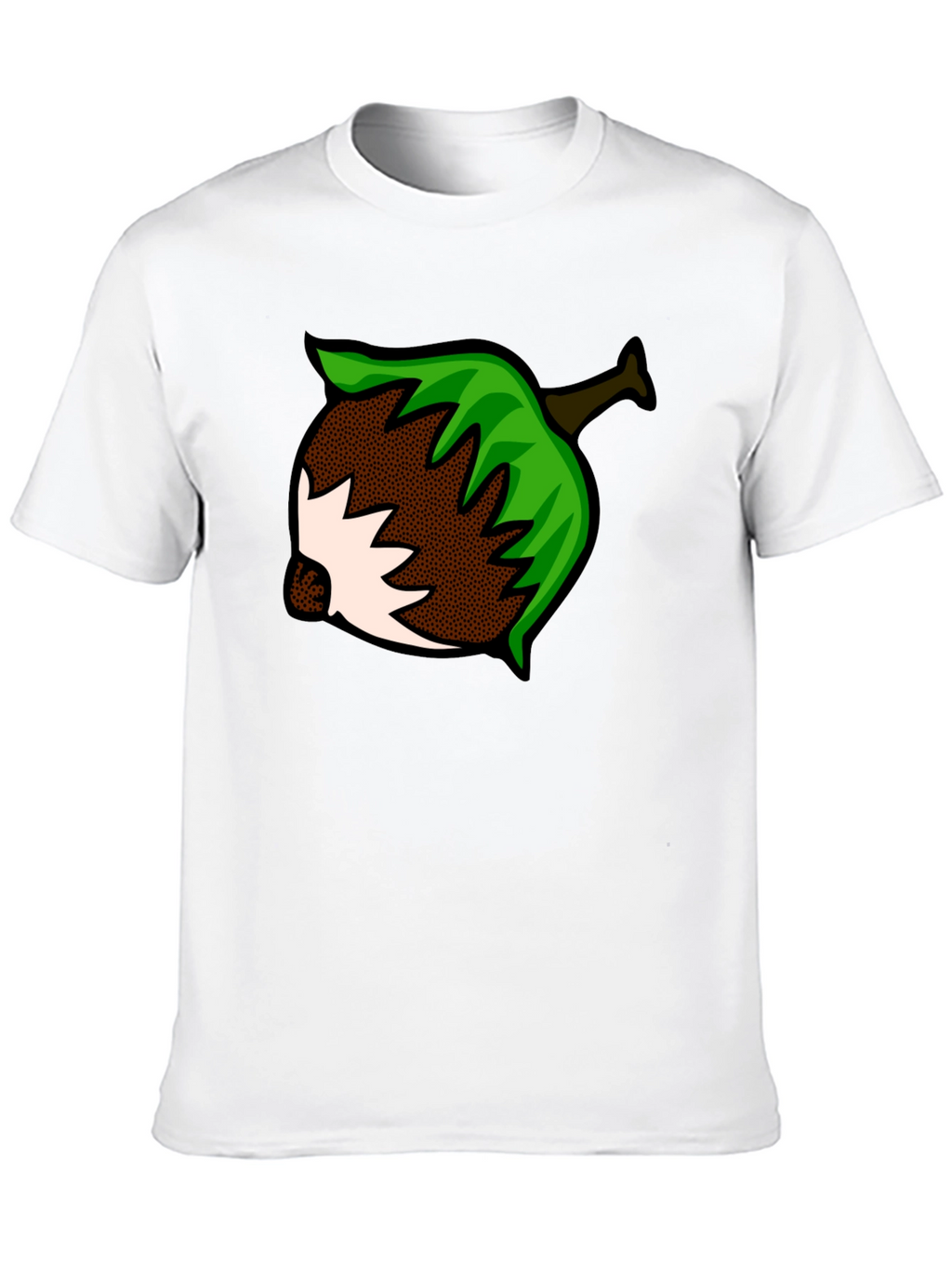 Nut Cartoon Graphic Print Black T-Shirt