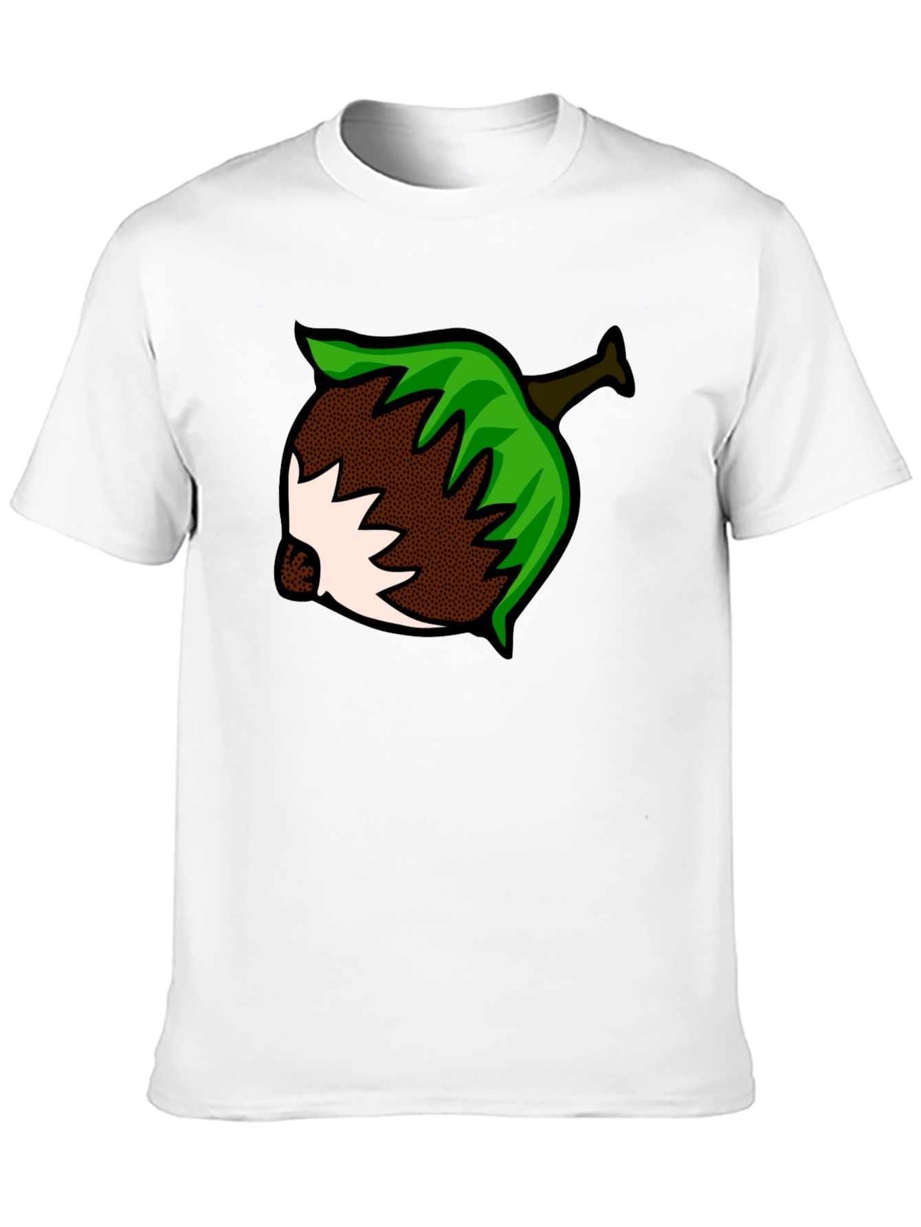 Nut Cartoon Graphic Print Black T-Shirt