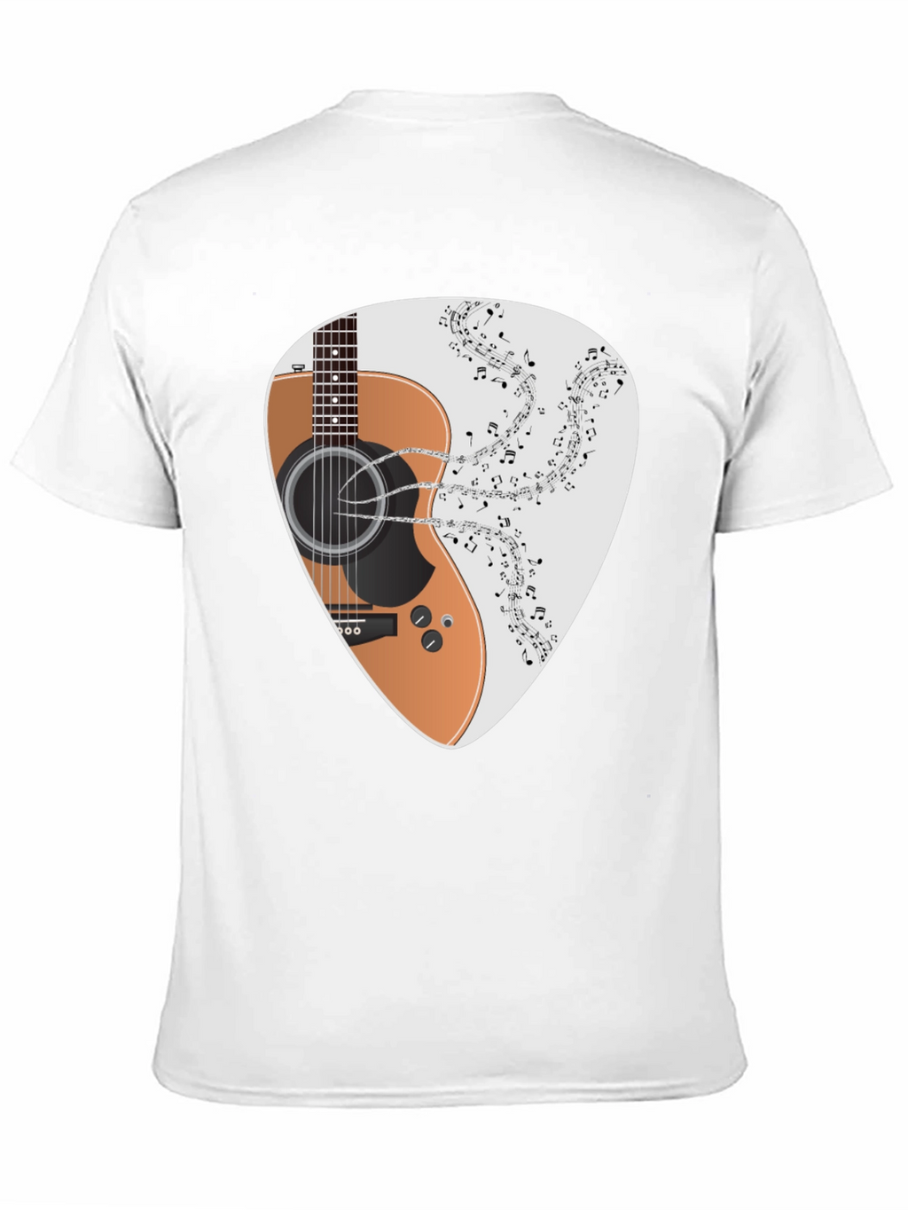 Guitar Music Note Graphic Black T-Shirt